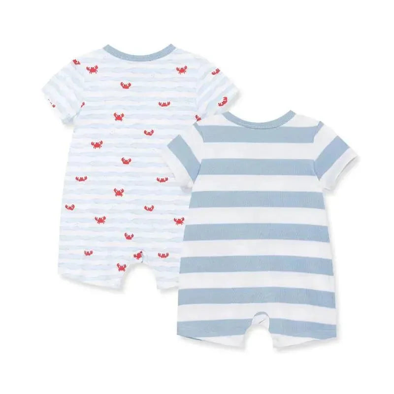 Little Me - 2Pk Baby Boy Crab Cotton Rompers