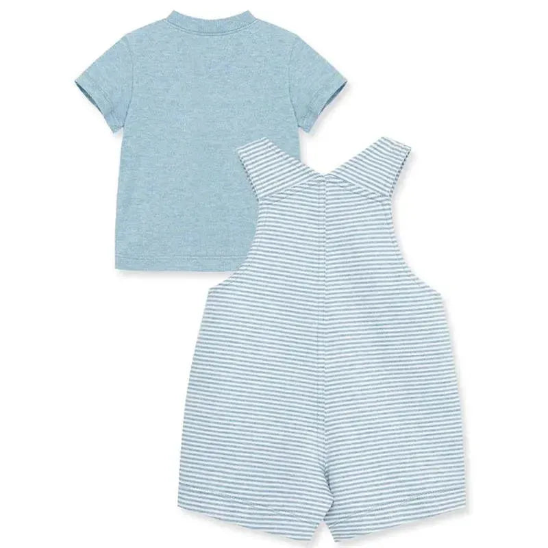 Little Me - Baby Boy Puppy Soft Cotton Knit Overall Set