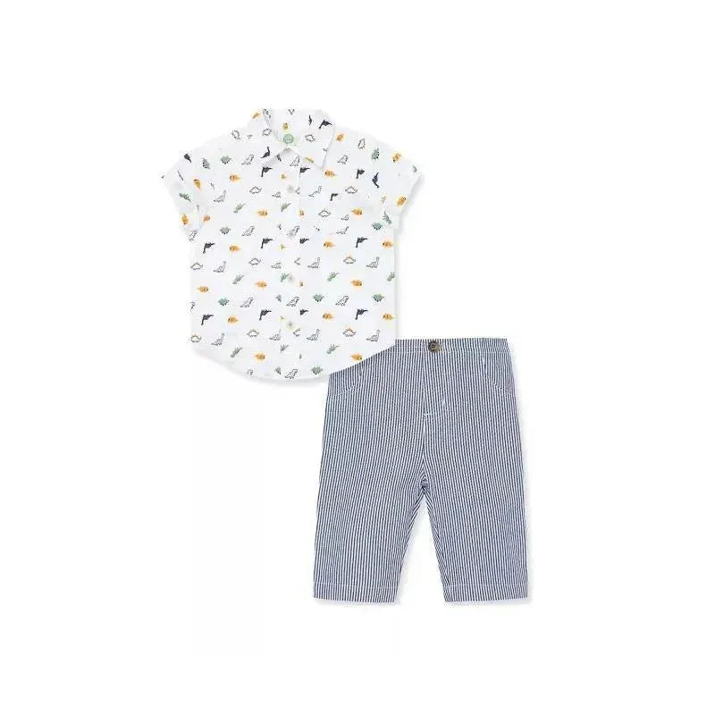 Little Me Dino Pant Set - Blue