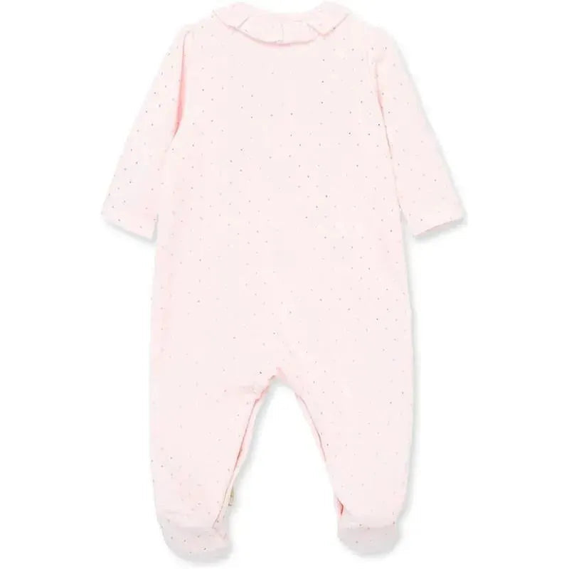 Little Me - Gold Dot Footie, Pink