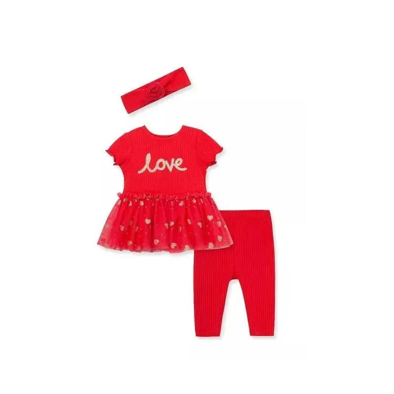 Little Me Love Tutu Set - Red