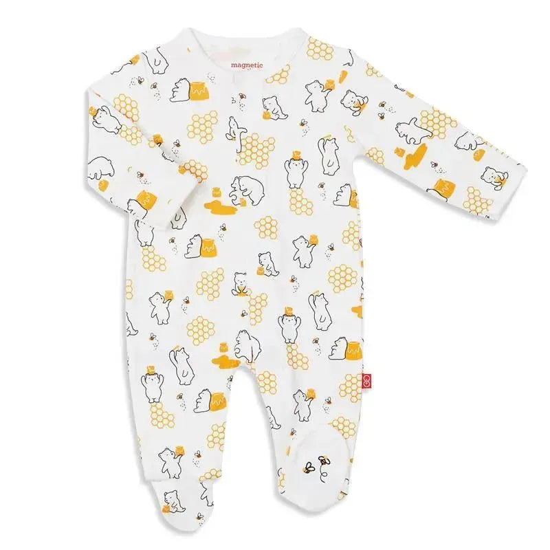 Magnetic Me - Baby Honey Bee Mine Organic Cotton Magnetic Footie