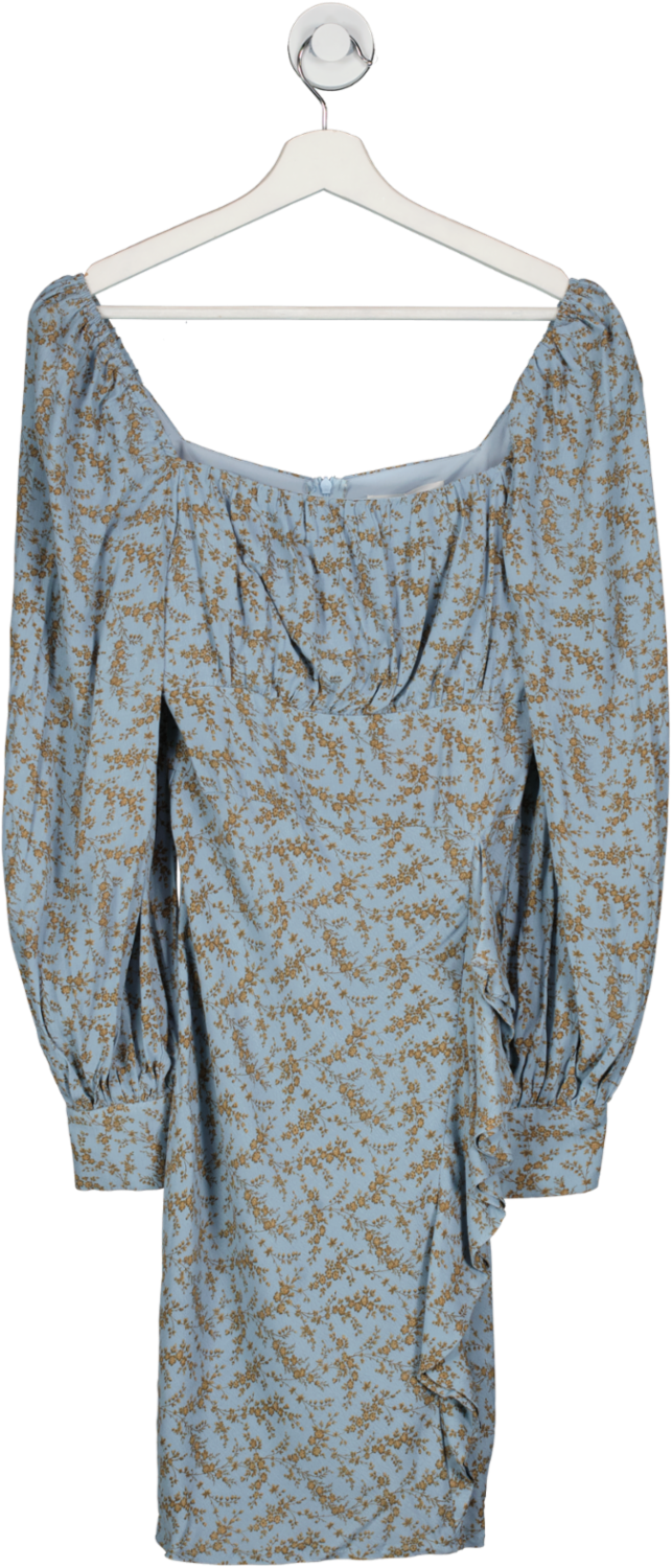 Liena Blue Floral Long Sleeve Dress UK 8