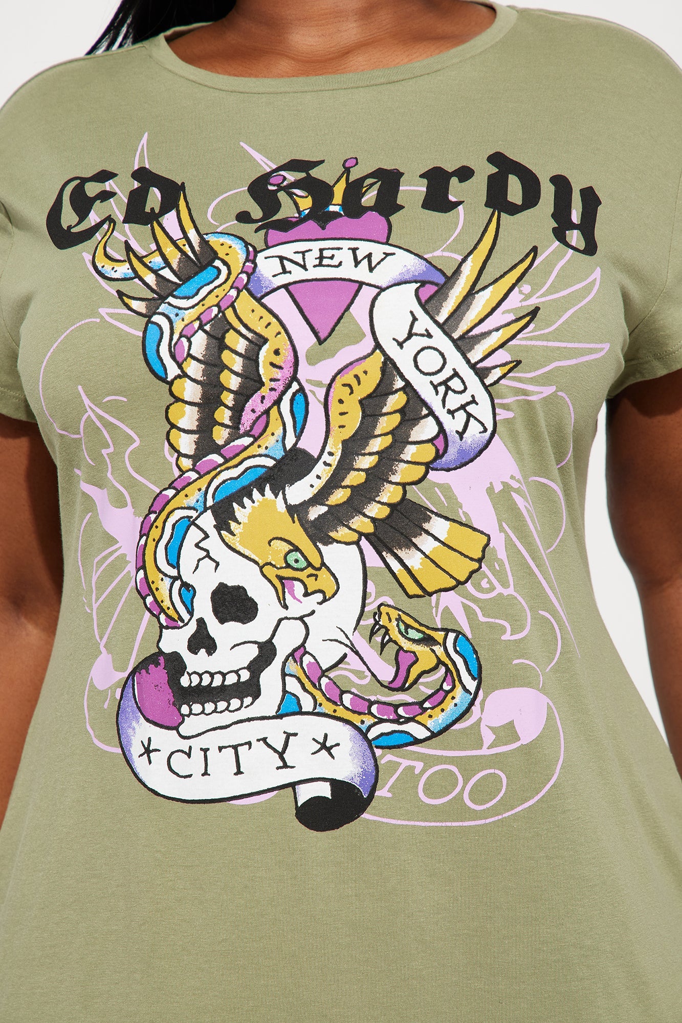 Ed Hardy NYC Skull Mini Dress - Sage