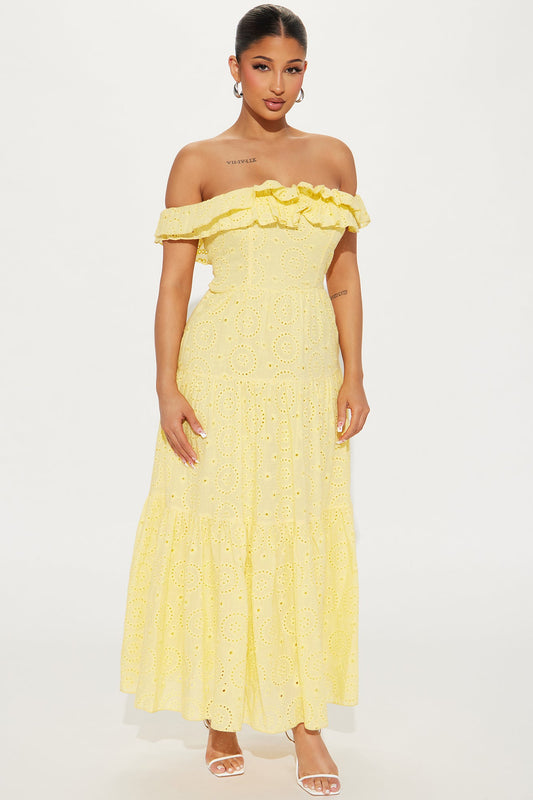 Stephanie Tiered Maxi Dress - Yellow