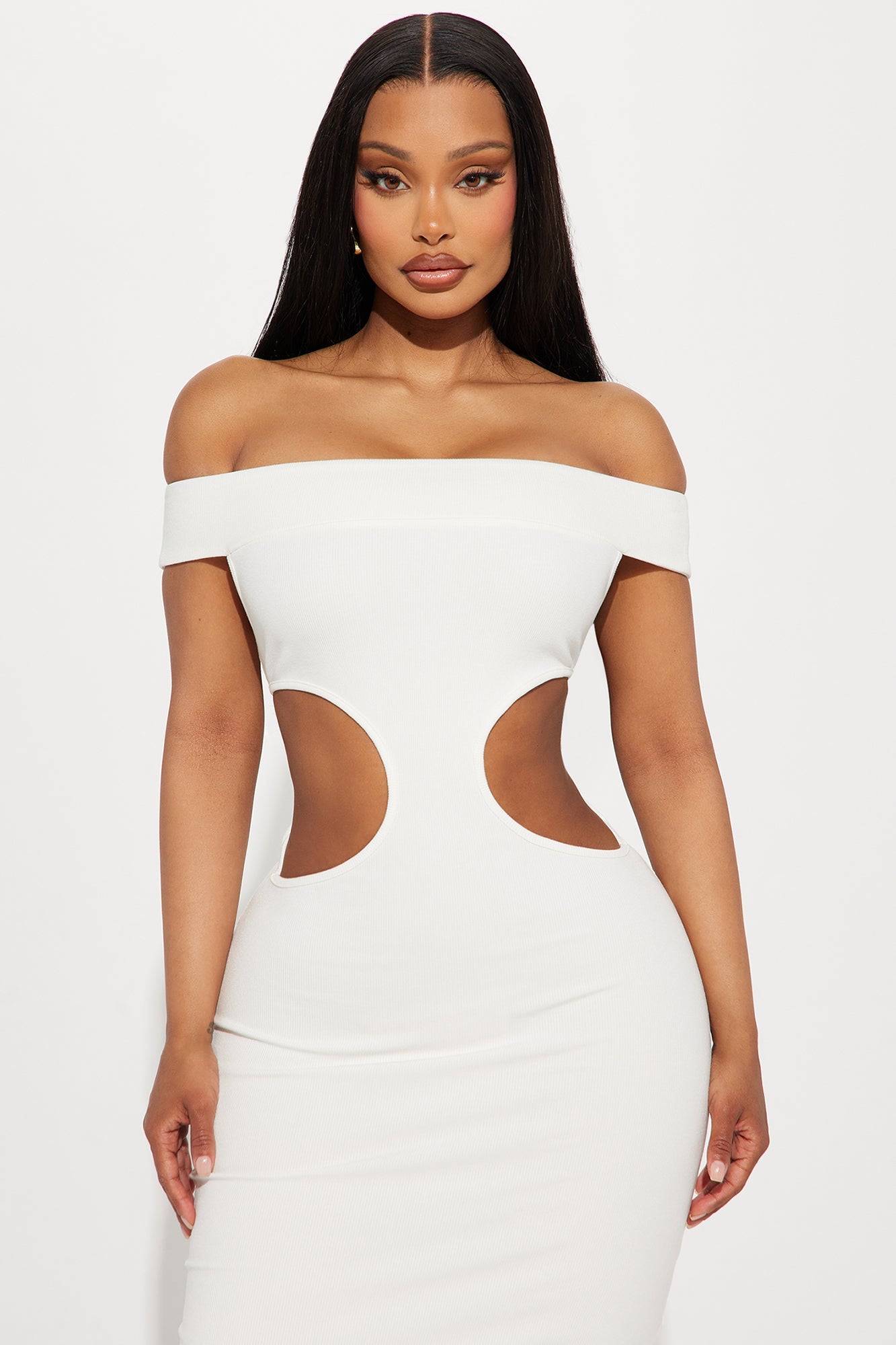 Mila Cutout Midi Dress - White