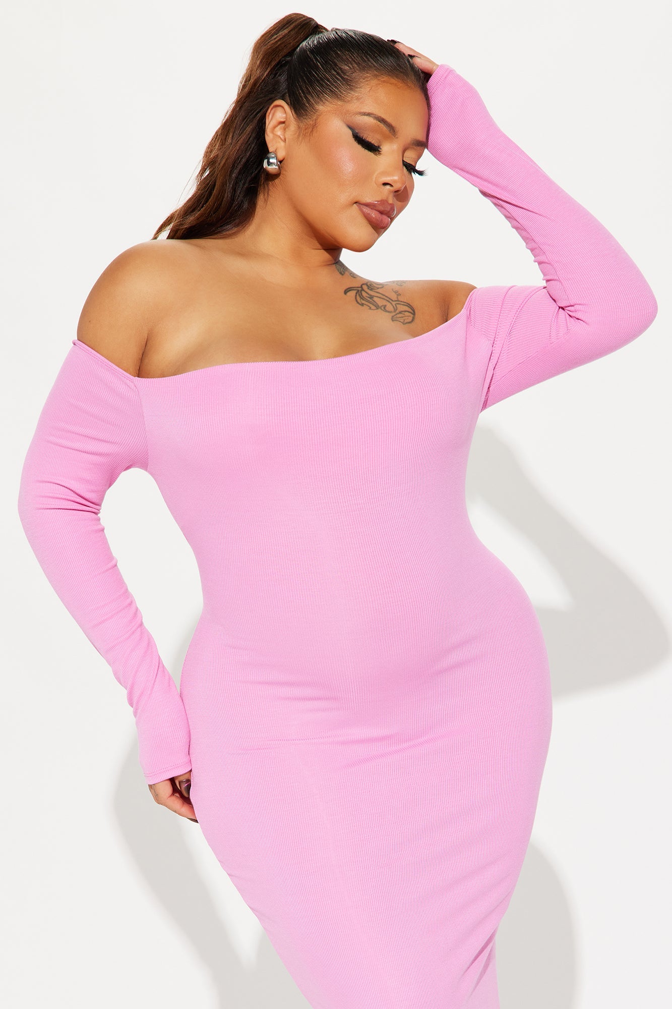 Becky Ribbed Maxi Dress - Pink