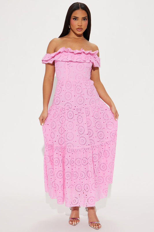 Stephanie Tiered Maxi Dress - Pink