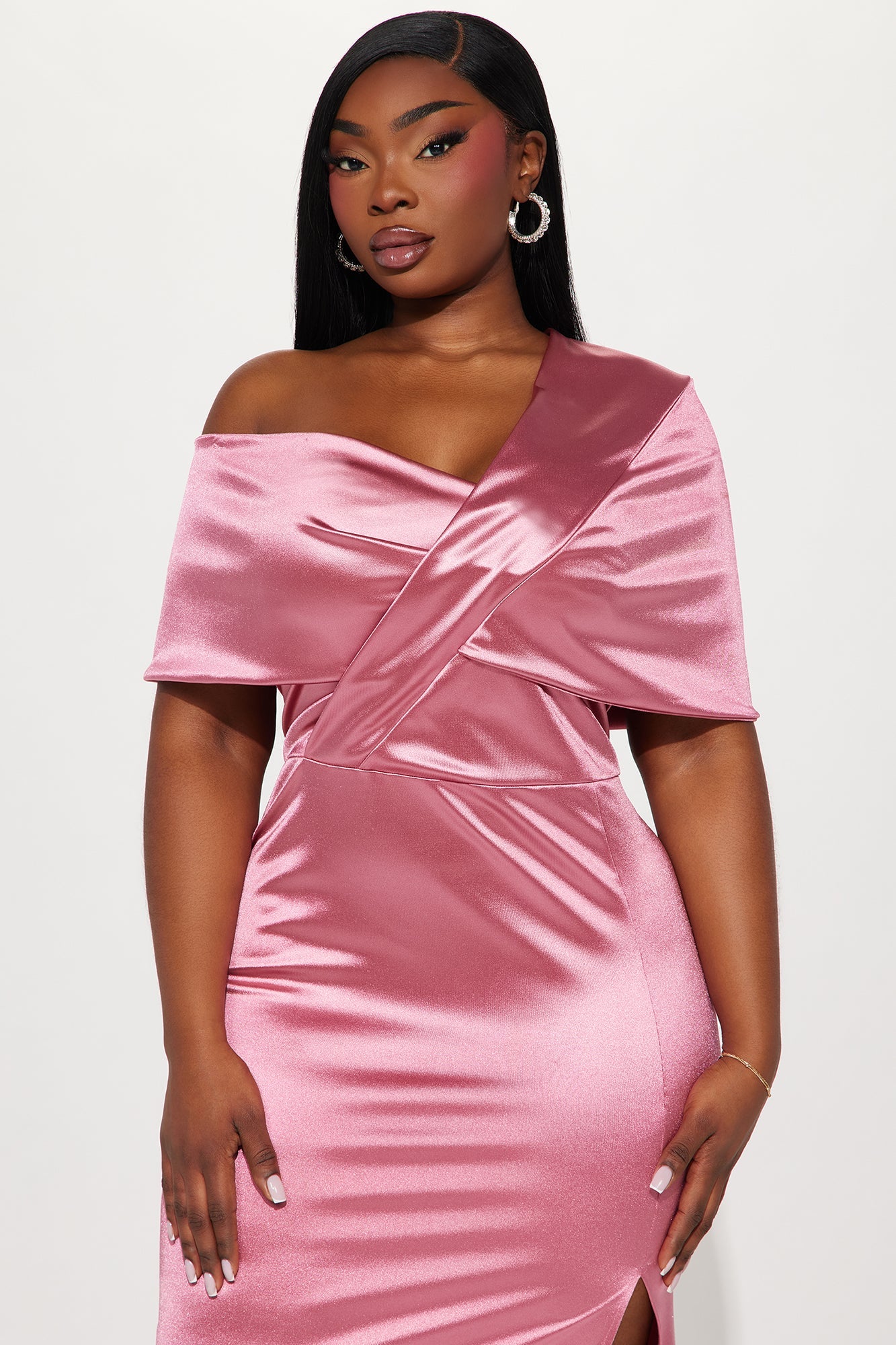 Jackie Satin Maxi Dress - Mauve