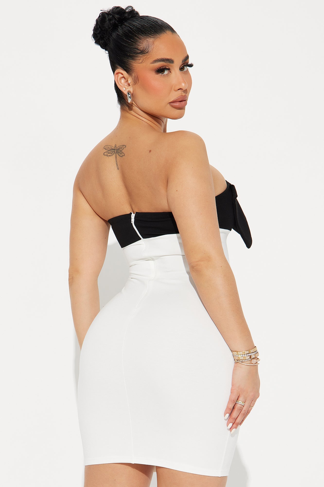 Cheers to Me Mini Dress - Black/White