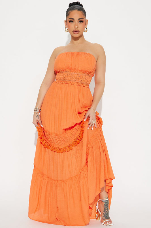 Vacation Mode Maxi Dress - Orange