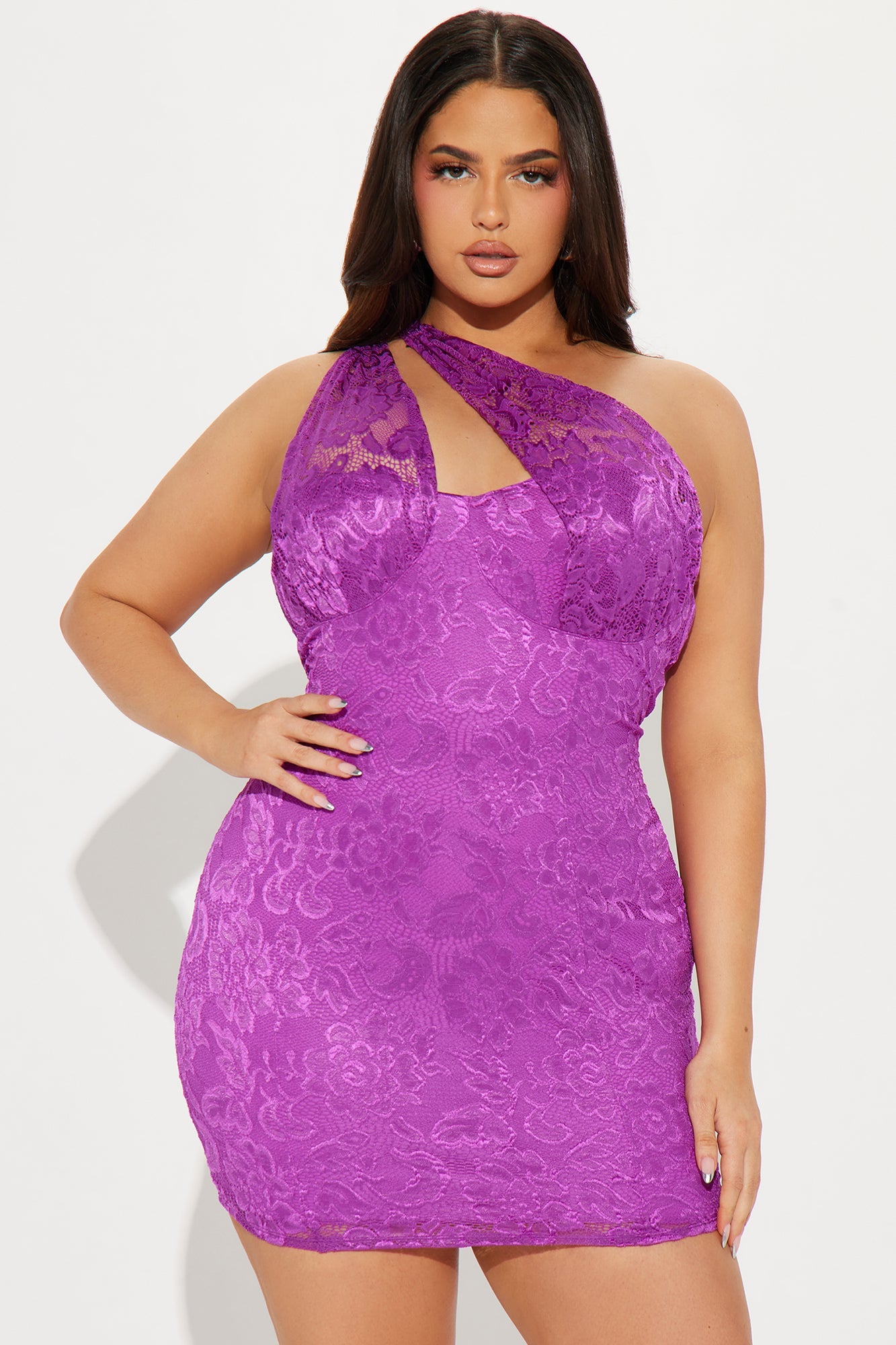 Lolita Lace Micro Mini Dress - Purple