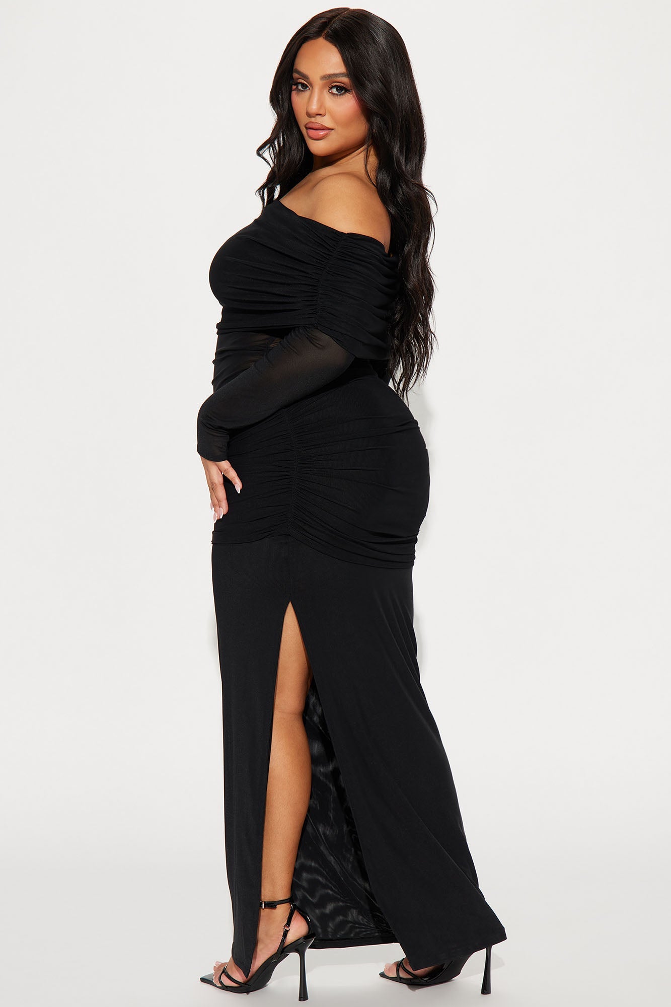 Adeline Mesh Maxi Dress - Black