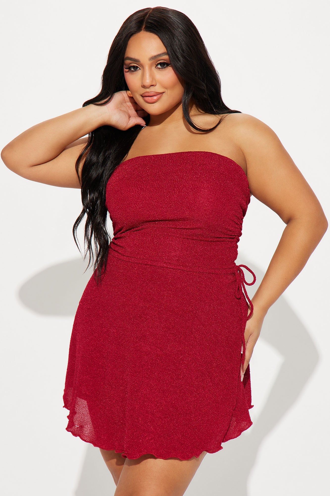Bailey Metallic Mini Dress - Red