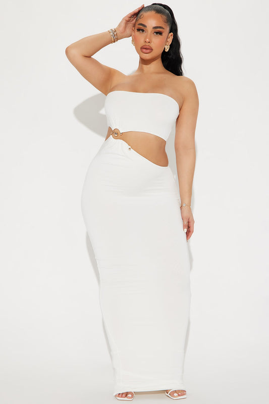 Anna Cutout Maxi Dress - White