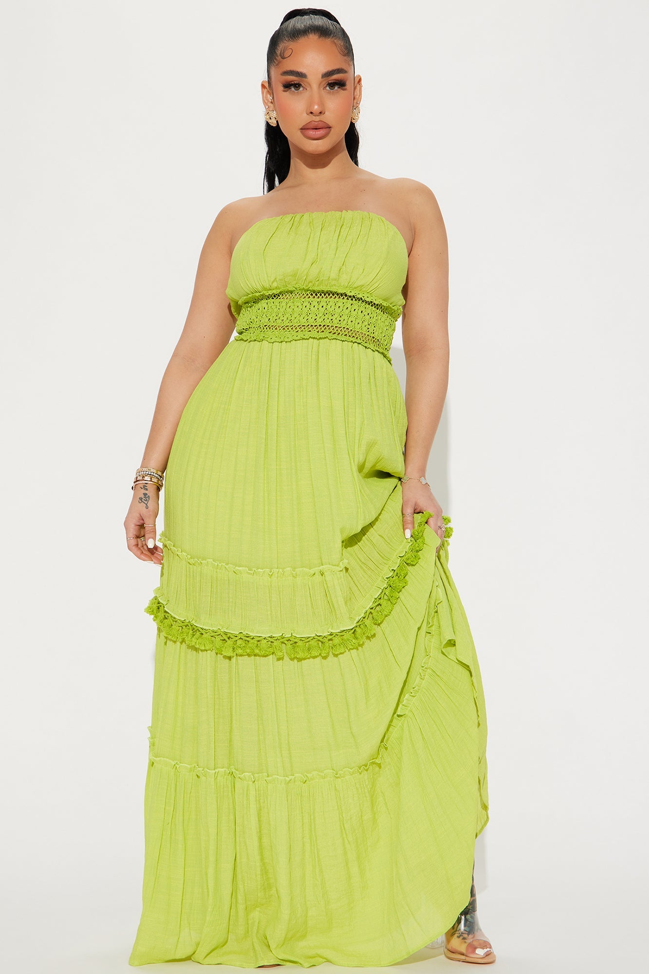 Vacation Mode Maxi Dress - Lime