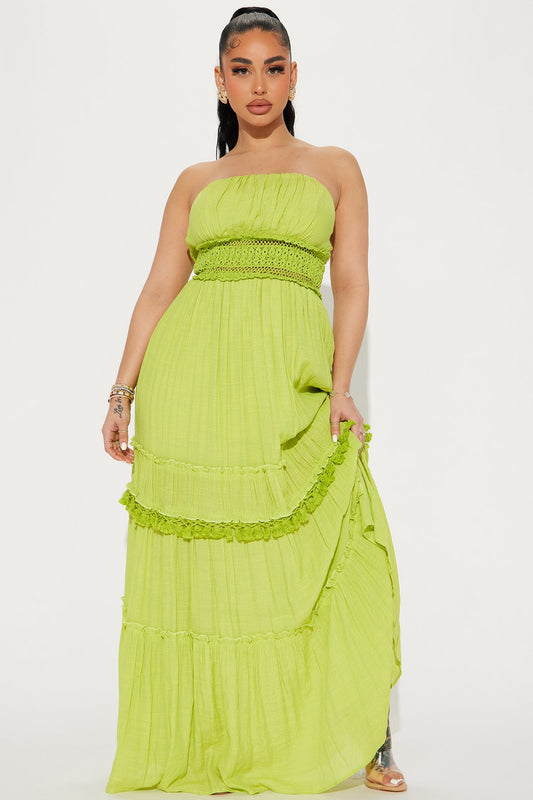 Vacation Mode Maxi Dress - Lime