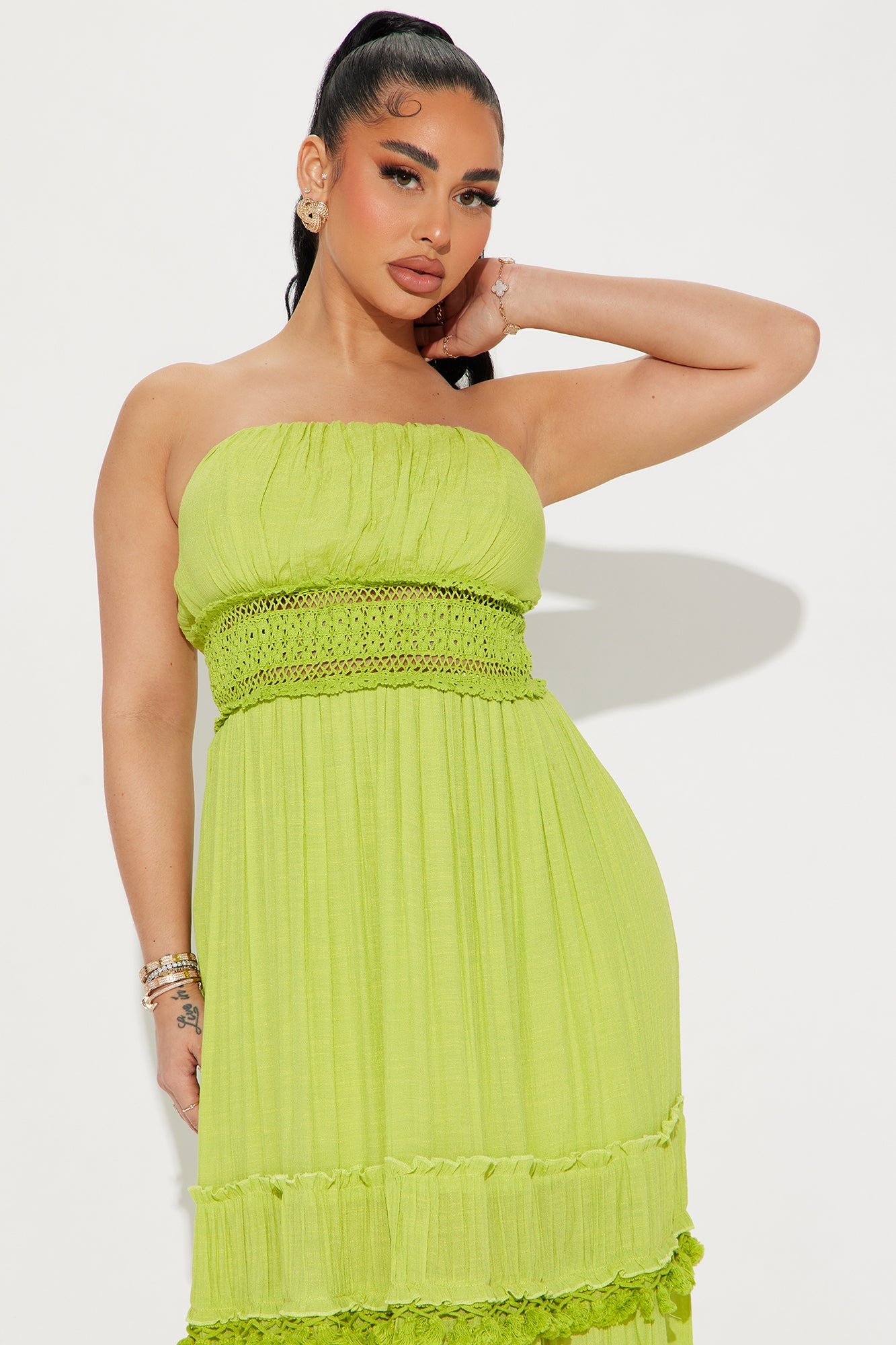 Vacation Mode Maxi Dress - Lime