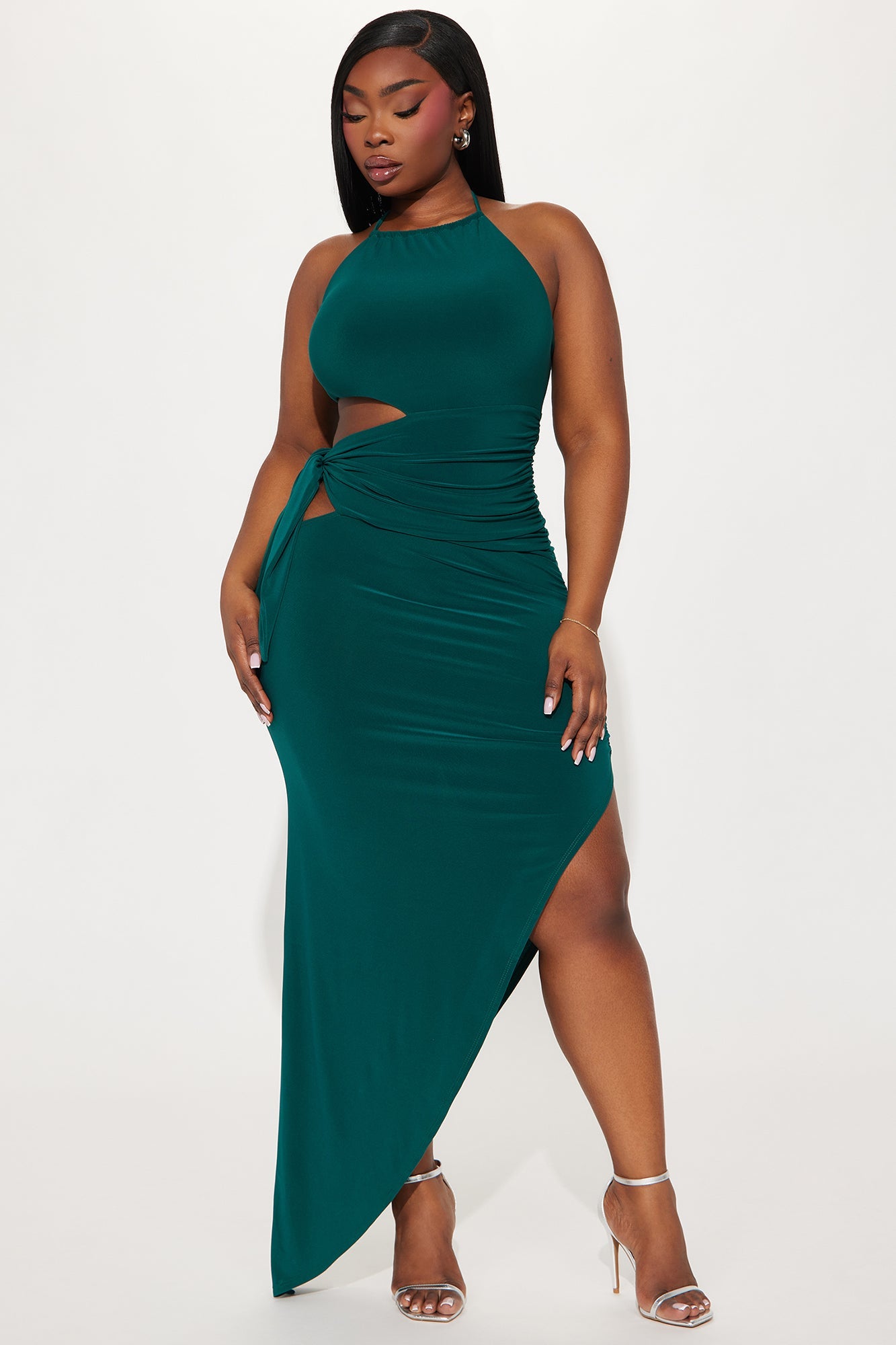 Hallie High Neck Maxi Dress - Hunter