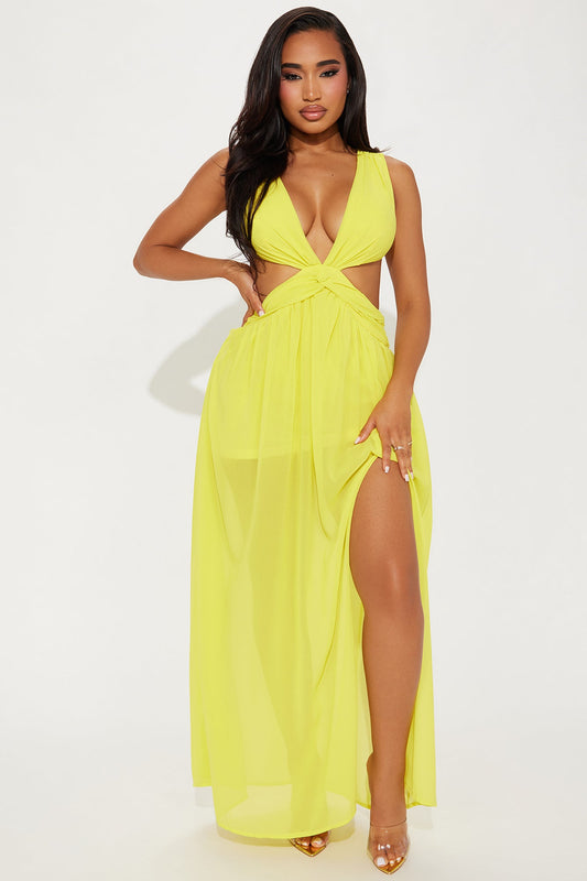 Kelli Chiffon Maxi Dress - Yellow