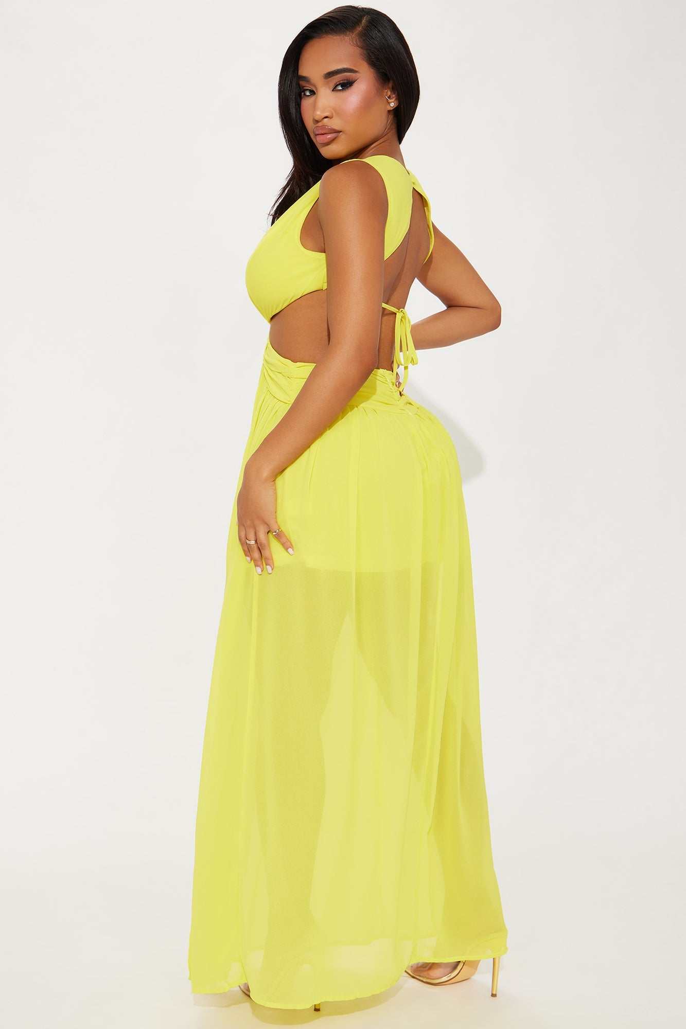 Kelli Chiffon Maxi Dress - Yellow