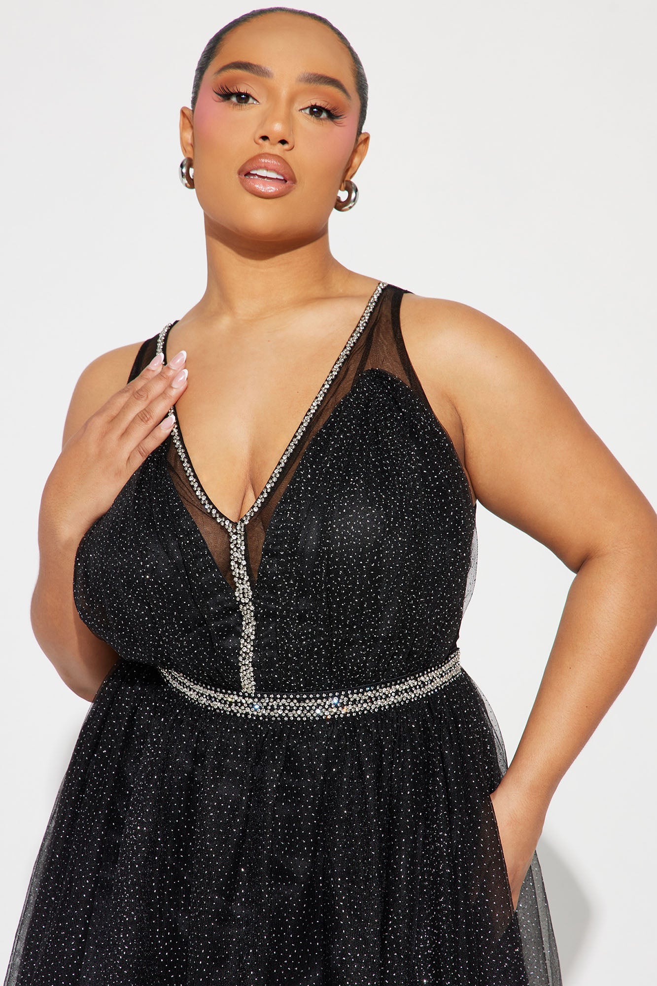 Polly Embellished Tulle Gown - Black