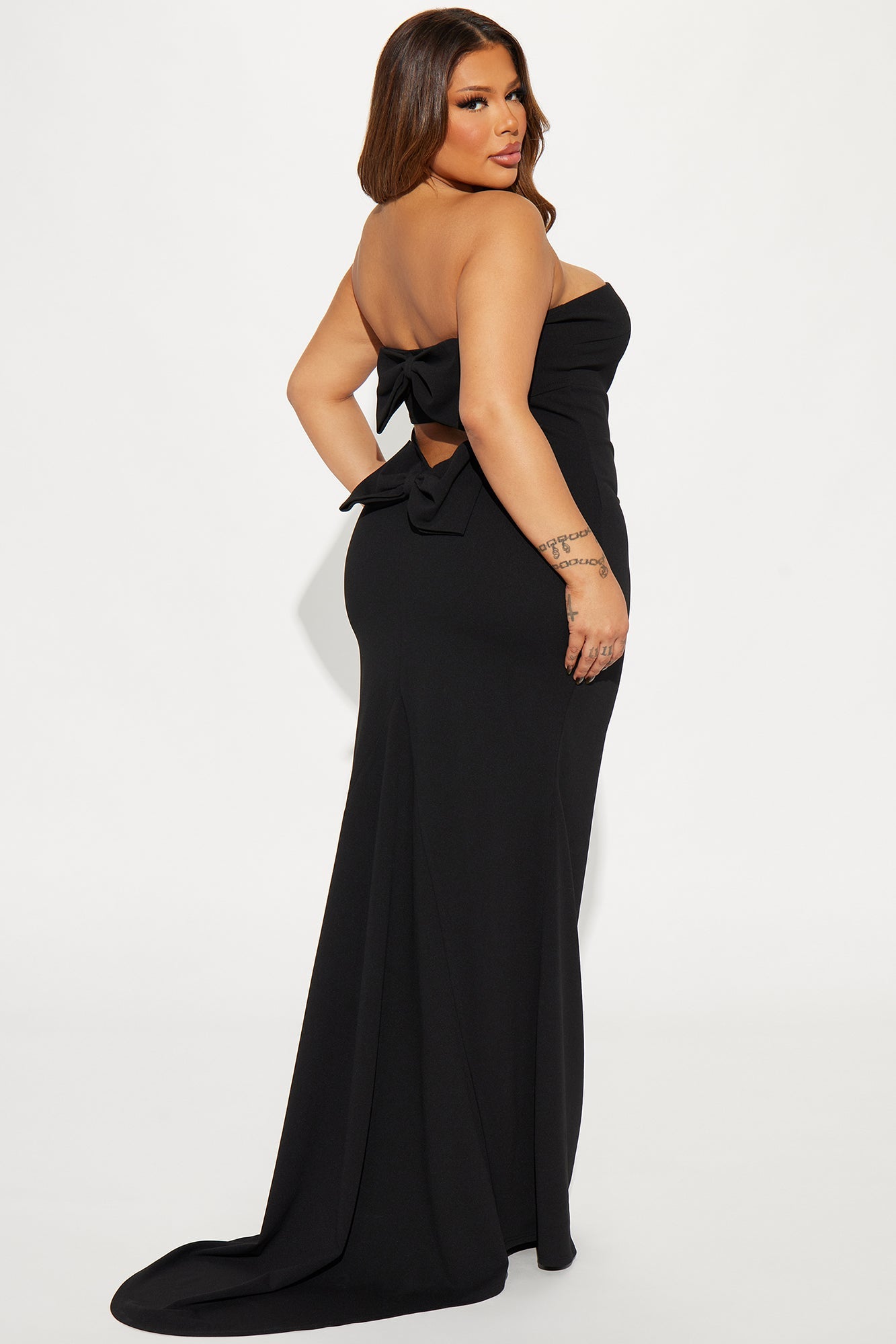 Carried Away Crepe Knit Gown - Black