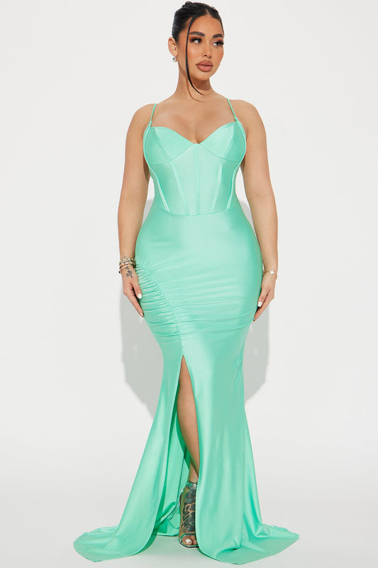 Angelina Corset Gown - Mint