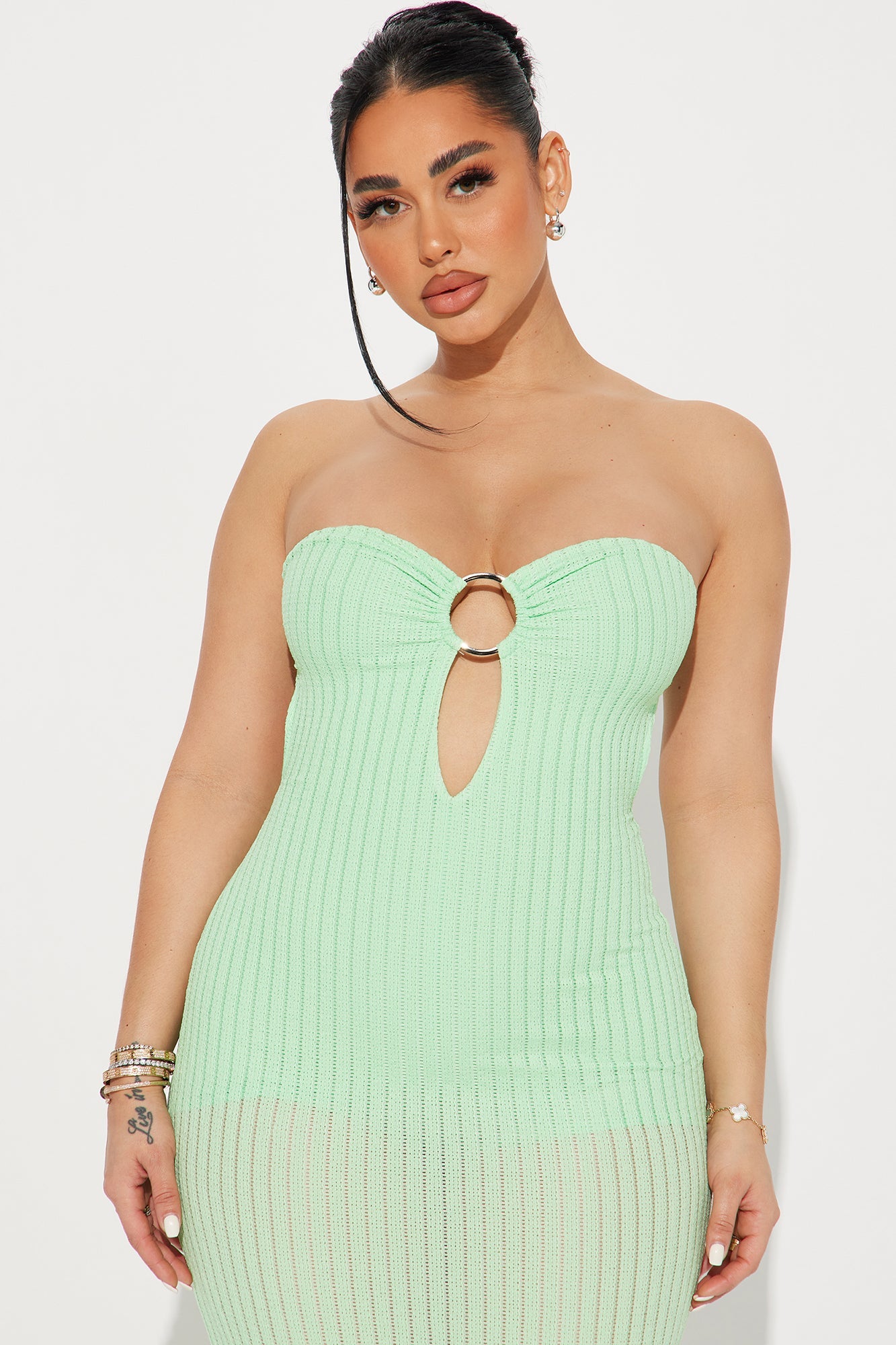Mykonos Weekend Textured Maxi Dress - Mint