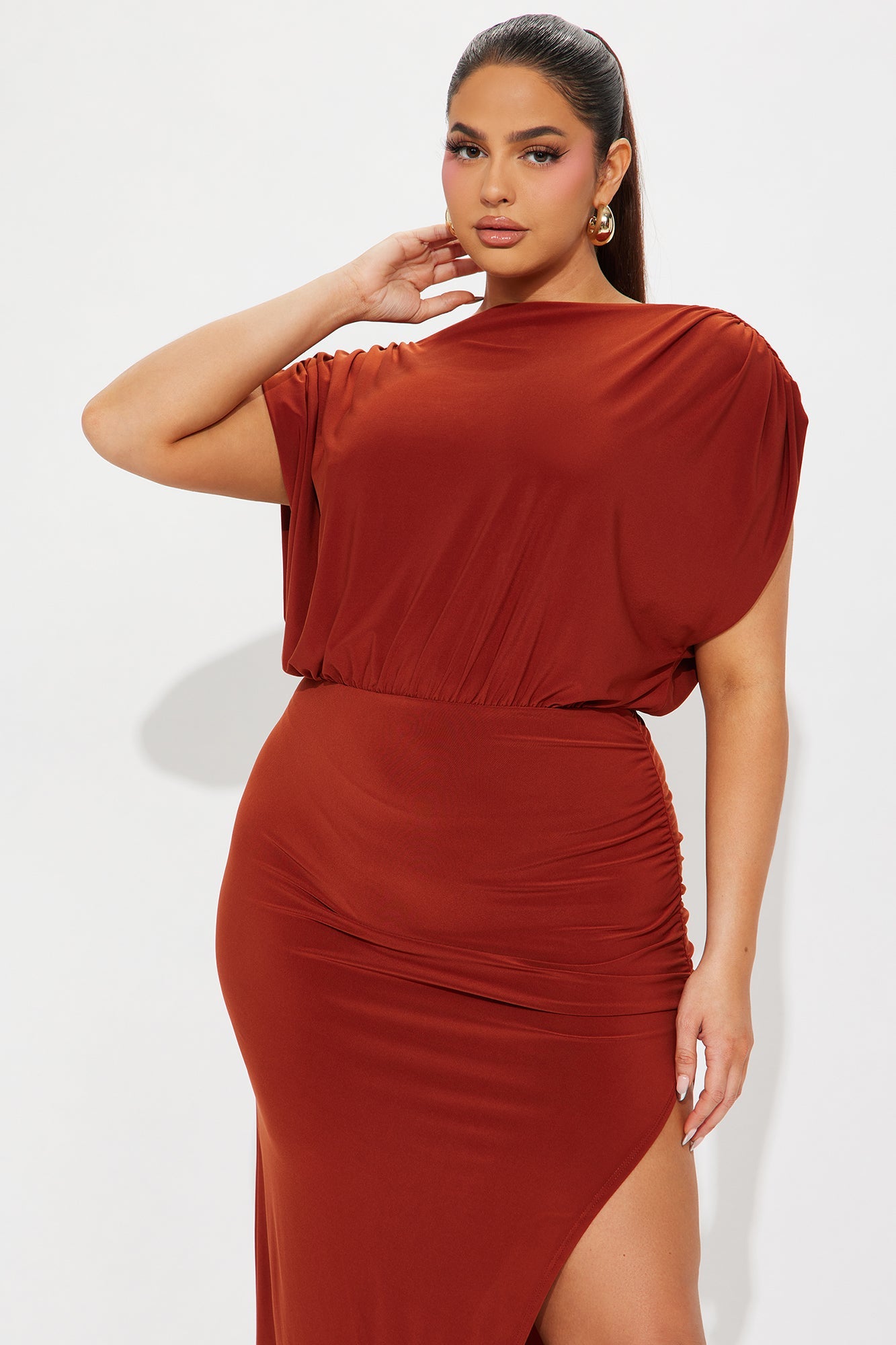 Stephanie Backless Maxi Dress - Rust