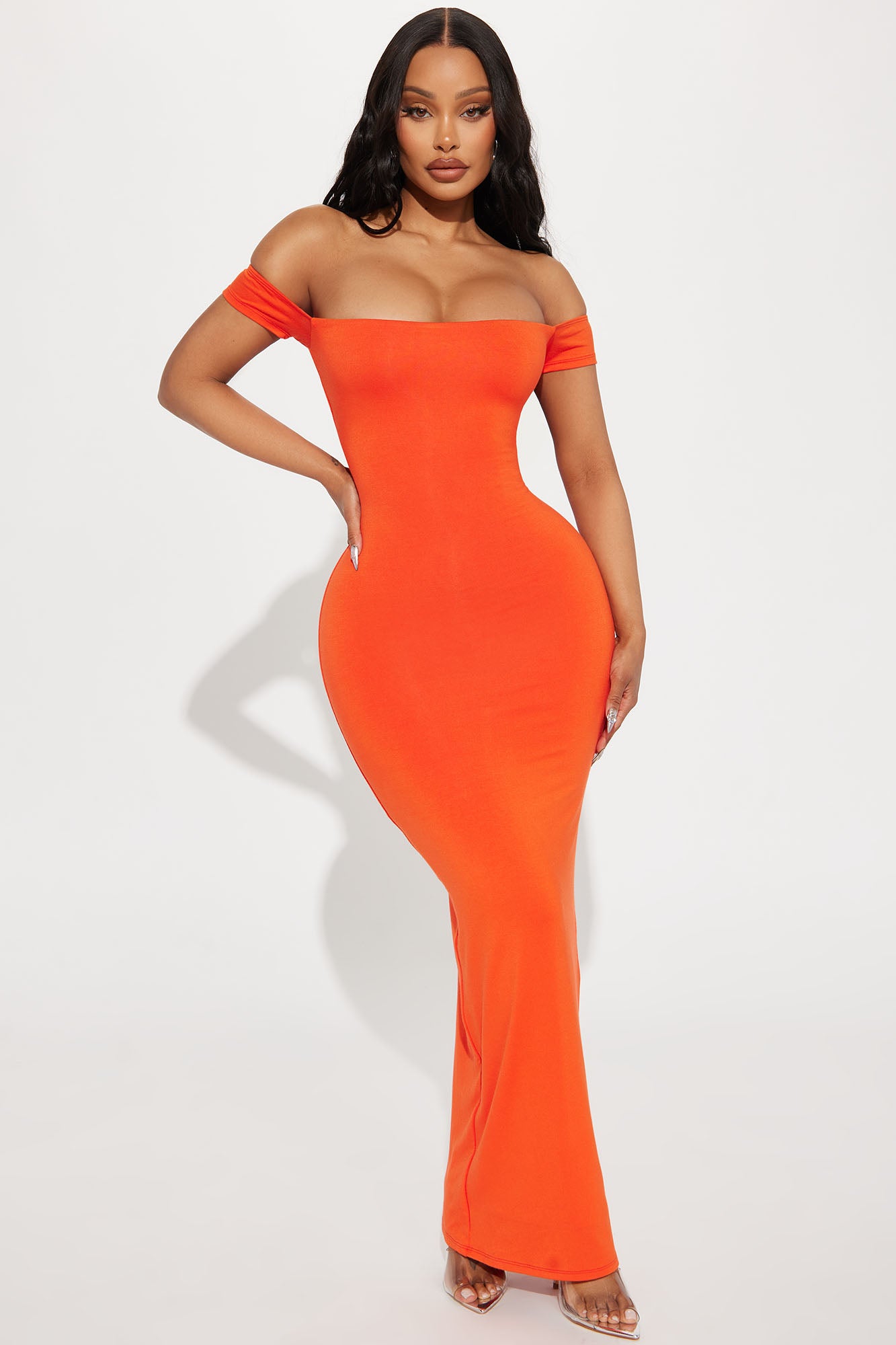 Mina Smooth Double Lined Maxi Dress - Orange