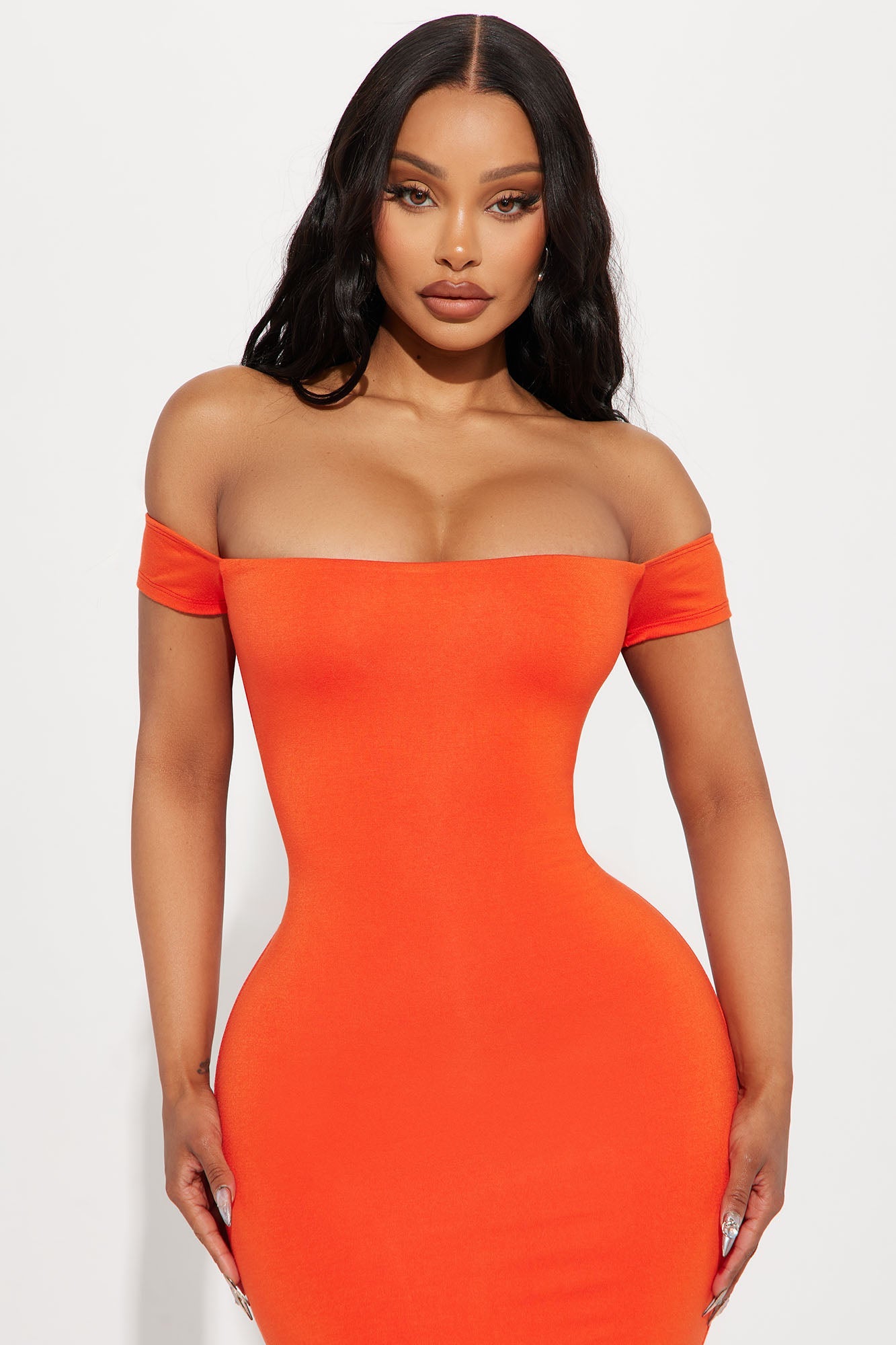 Mina Smooth Double Lined Maxi Dress - Orange