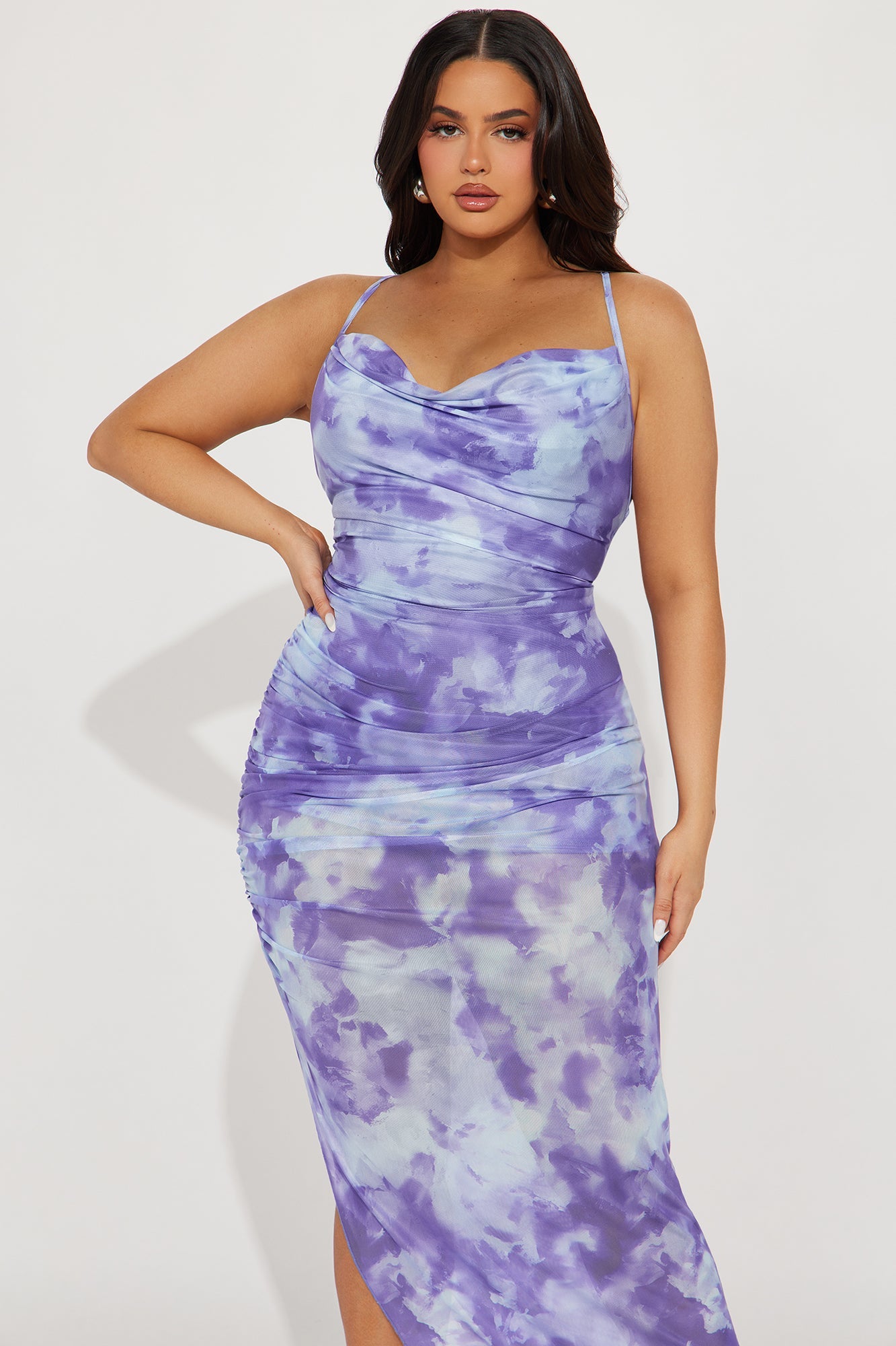 On The Rocks Mesh Maxi Dress - Purple