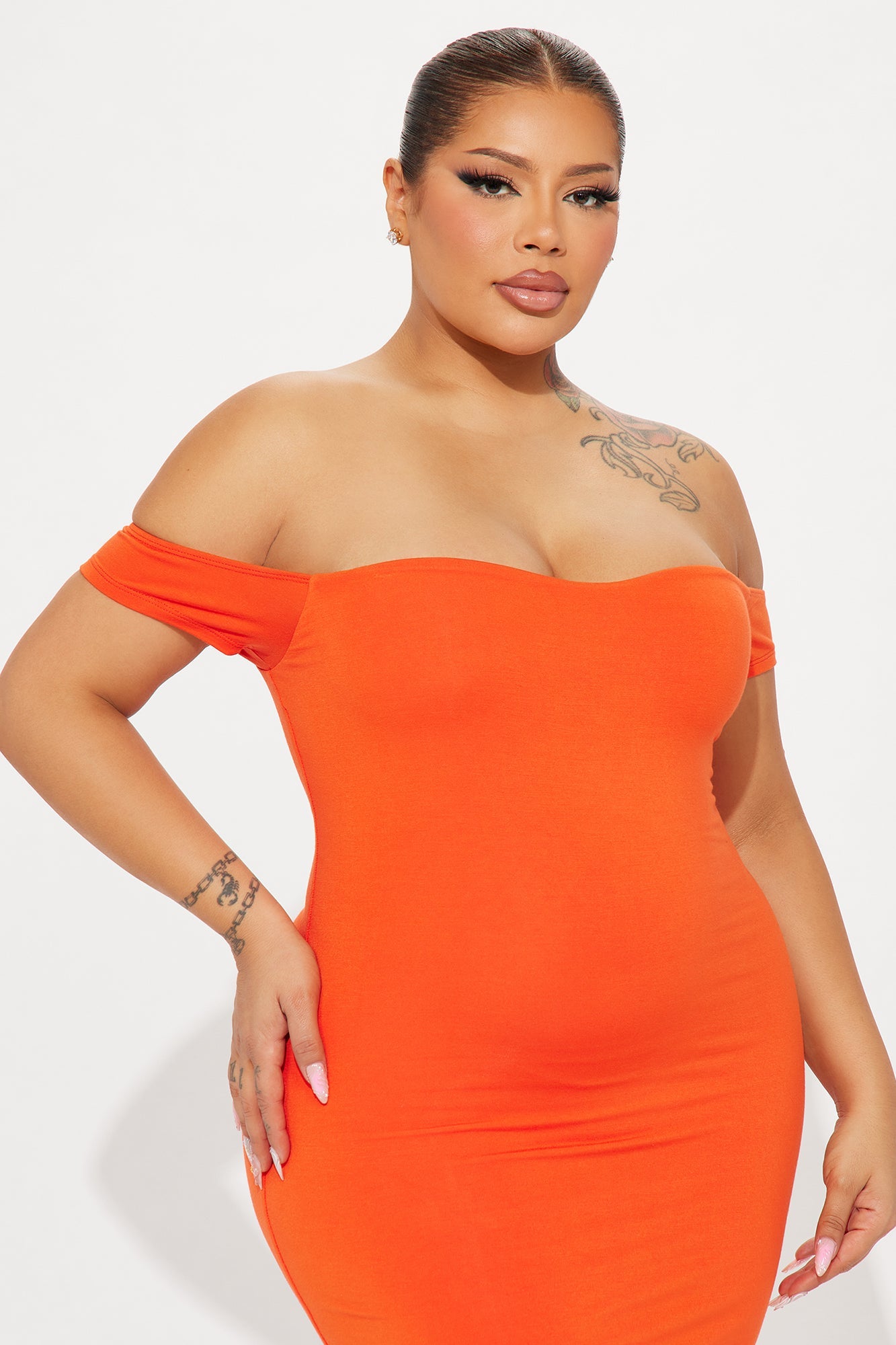 Mina Smooth Double Lined Maxi Dress - Orange