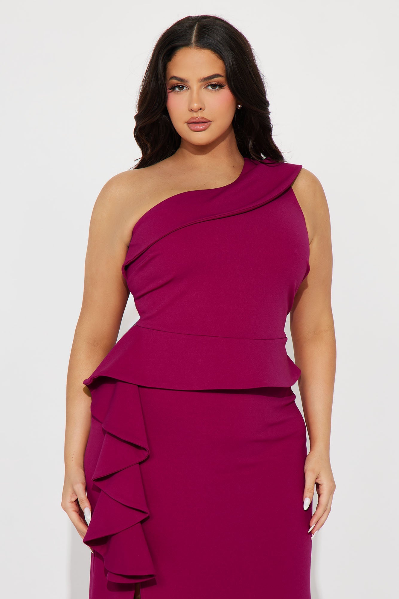 Can You Believe Crepe Gown - Magenta