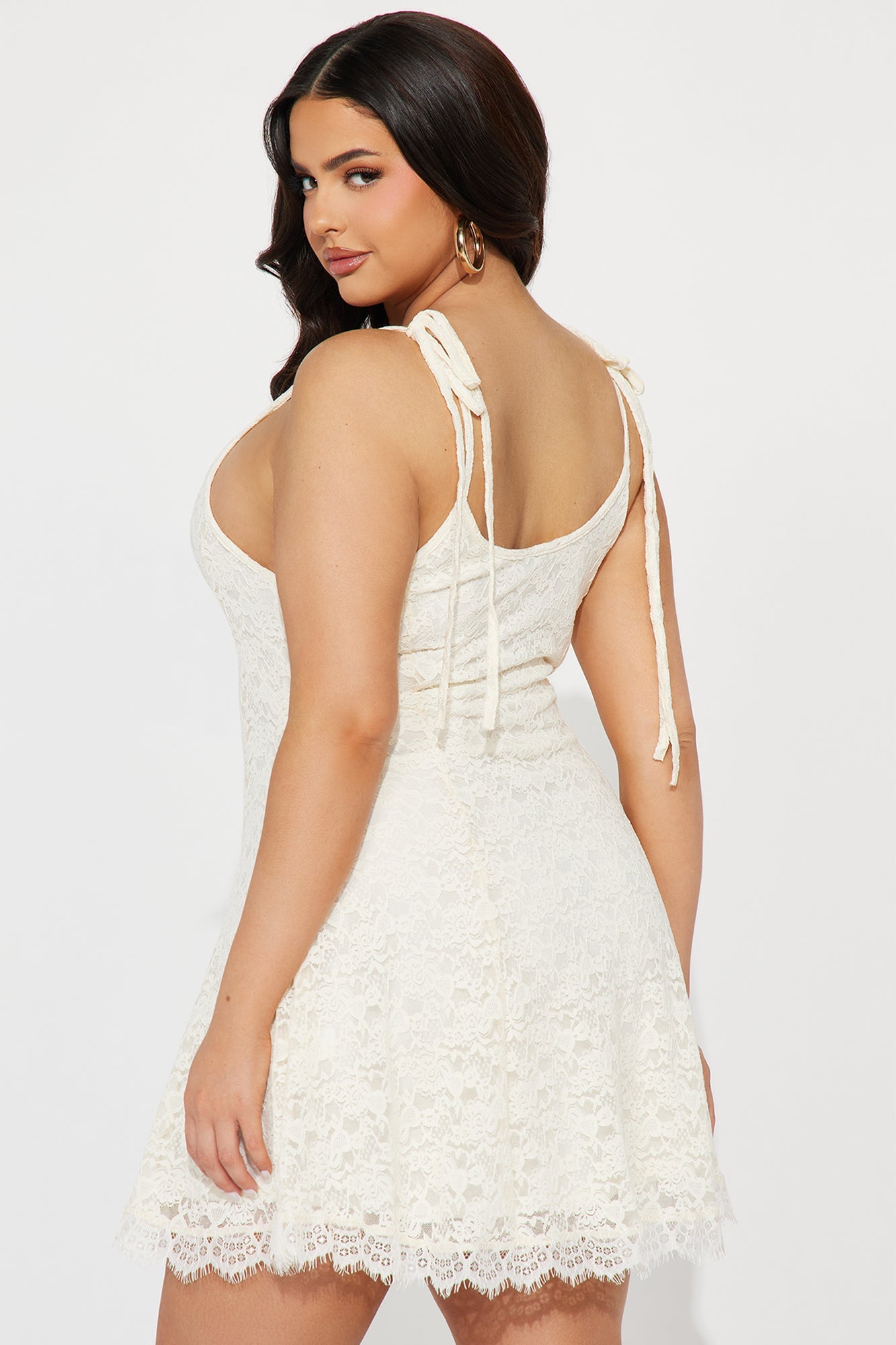 Andrea Lace Mini Dress - Ivory
