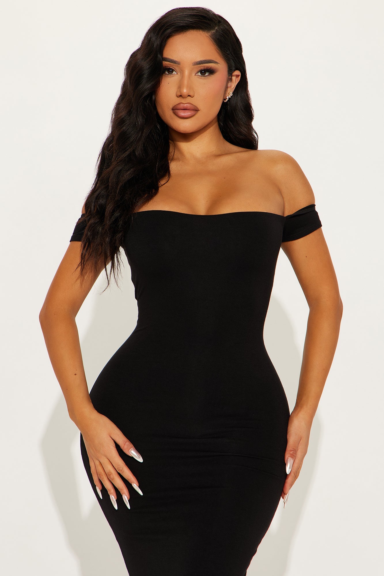 Mina Smooth Double Lined Maxi Dress - Black