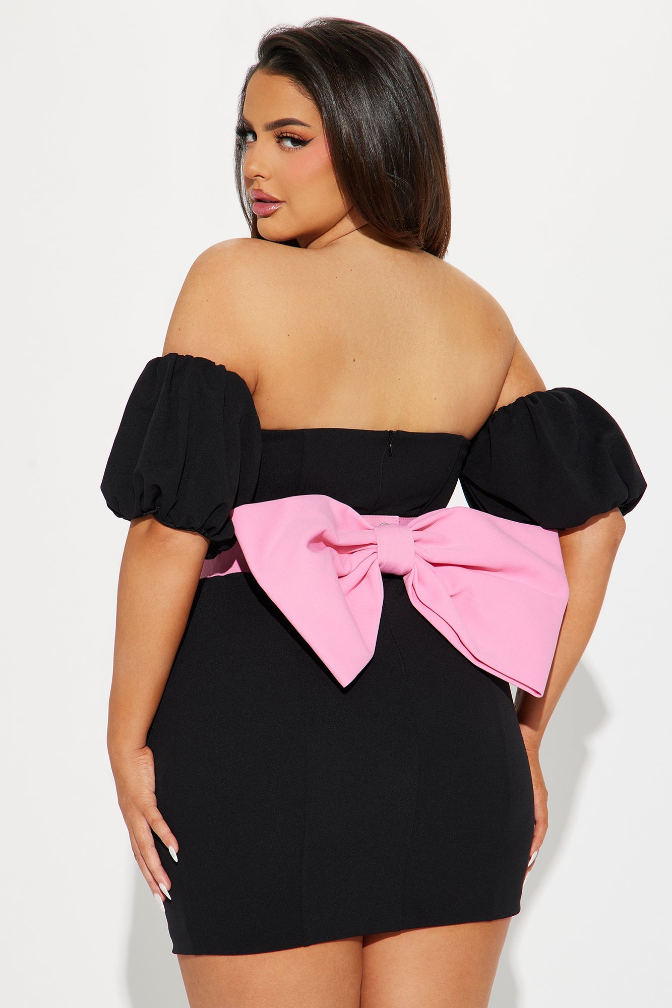 Amelie's Bow Mini Dress - Black/combo