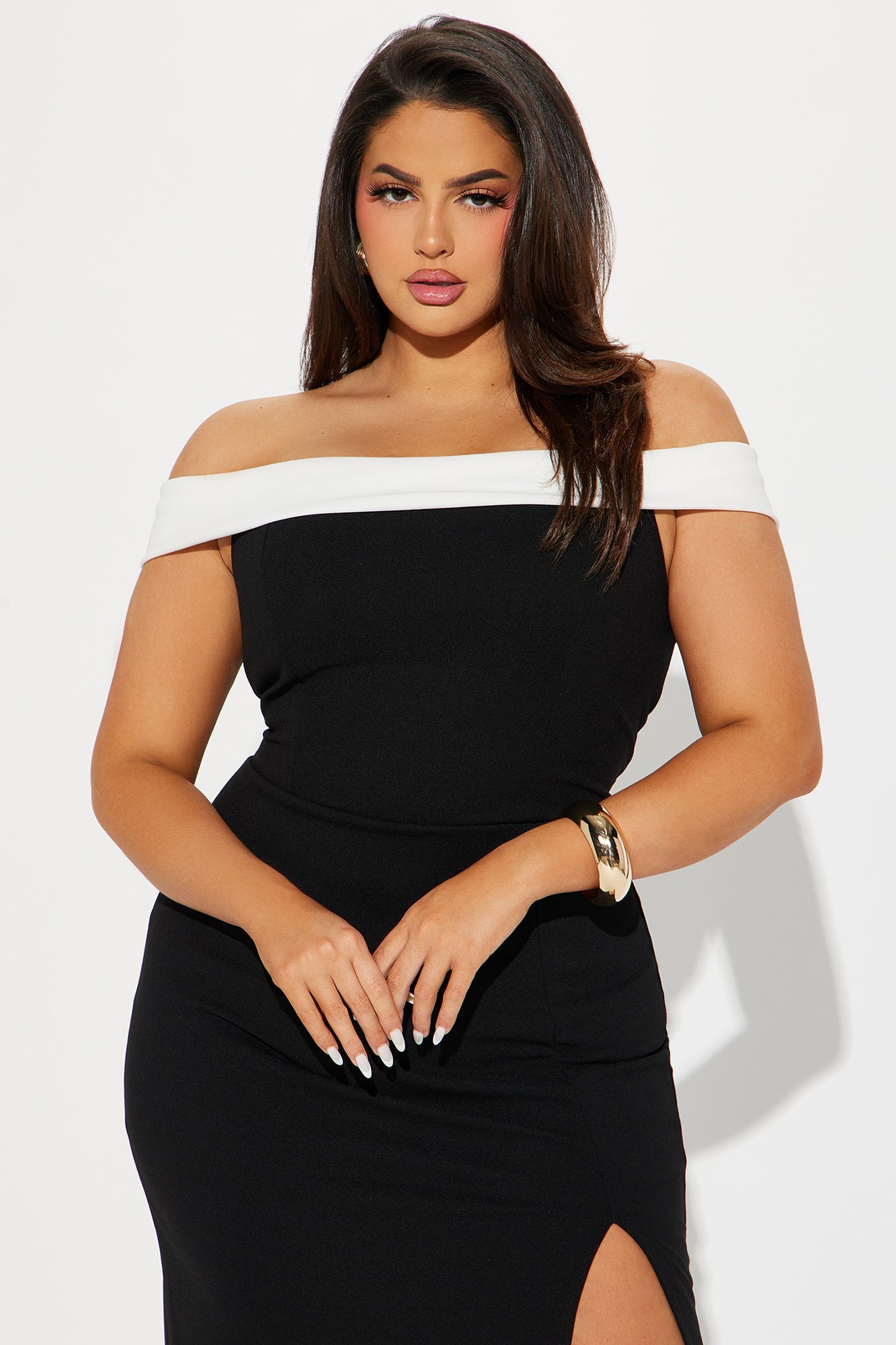 Noir et Blanc Midi Dress - Black/White