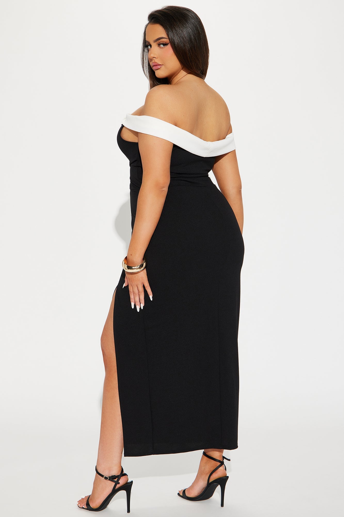 Noir et Blanc Midi Dress - Black/White
