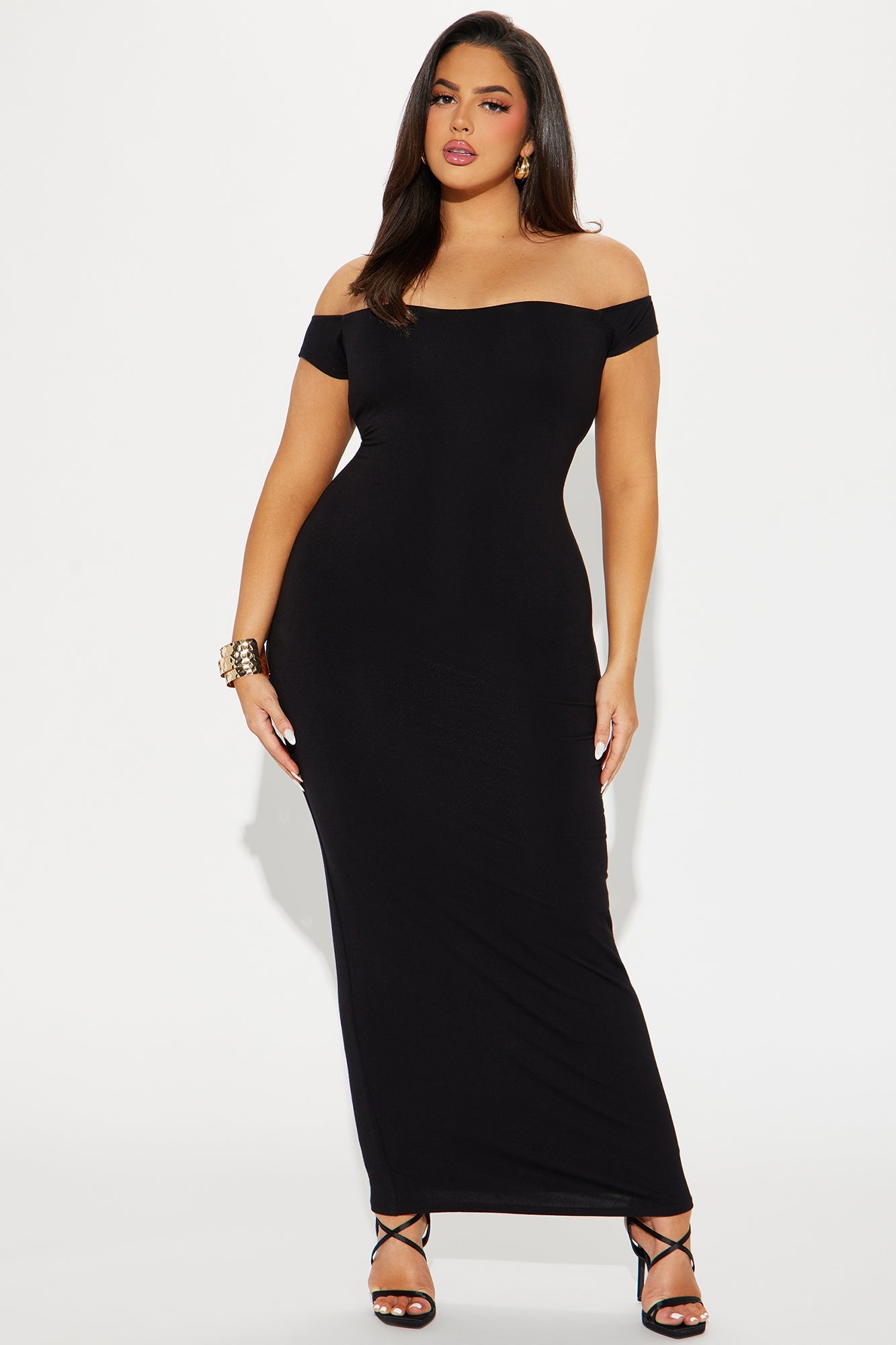 Mina Smooth Double Lined Maxi Dress - Black
