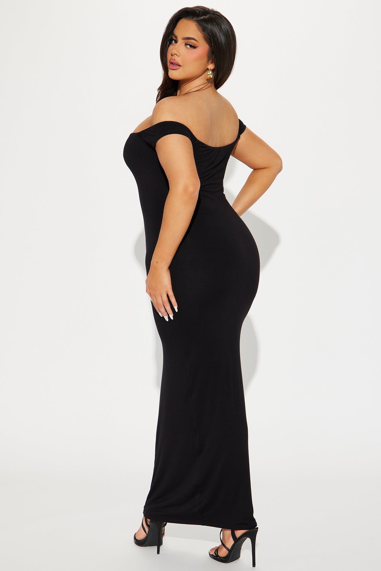 Mina Smooth Double Lined Maxi Dress - Black