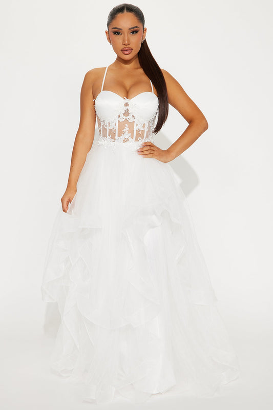 Steal The Night Tulle Gown - White