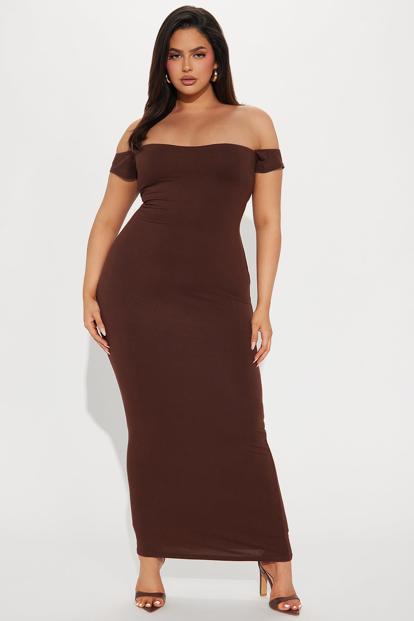 Mina Smooth Double Lined Maxi Dress - Chocolate