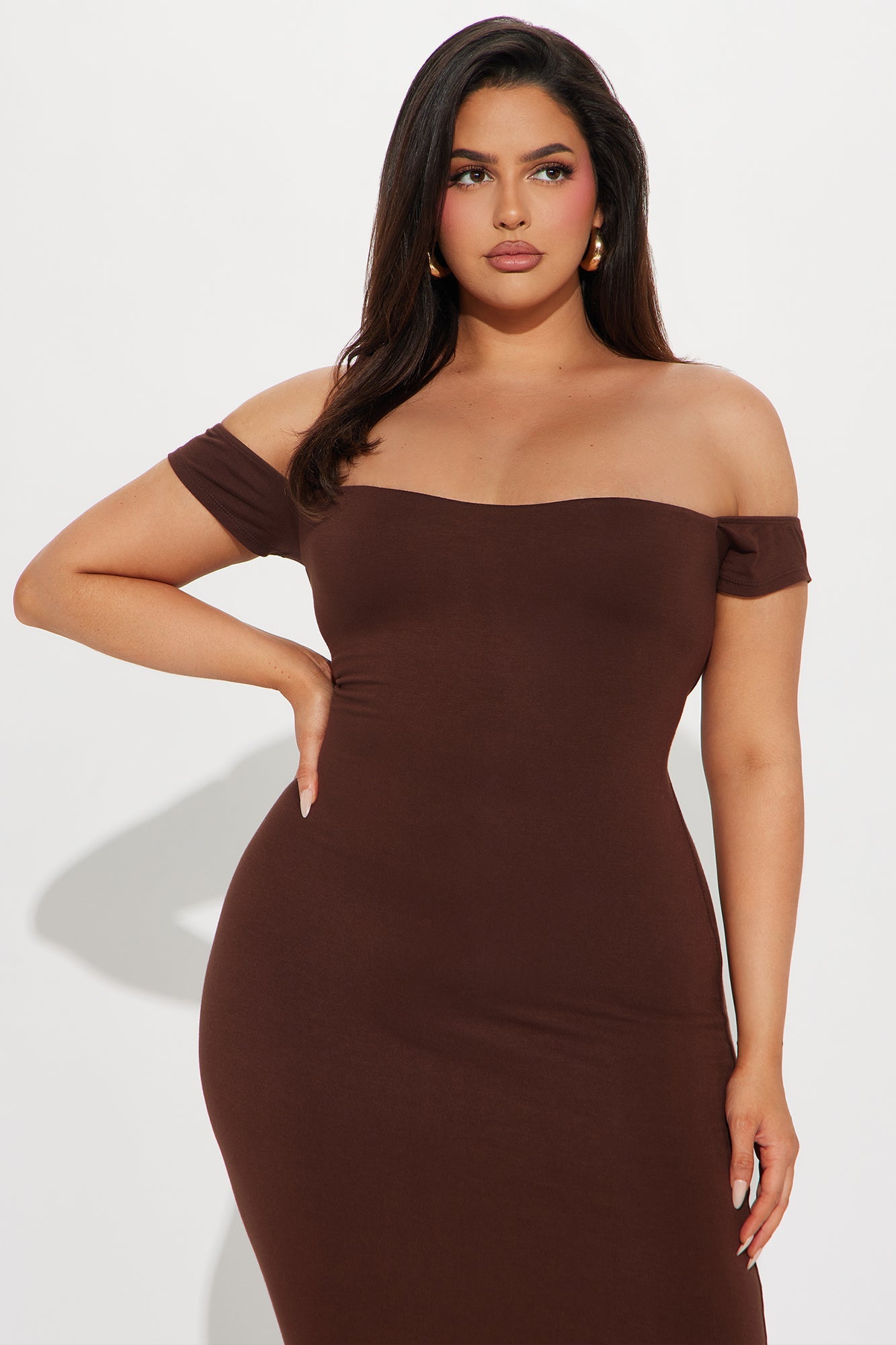 Mina Smooth Double Lined Maxi Dress - Chocolate