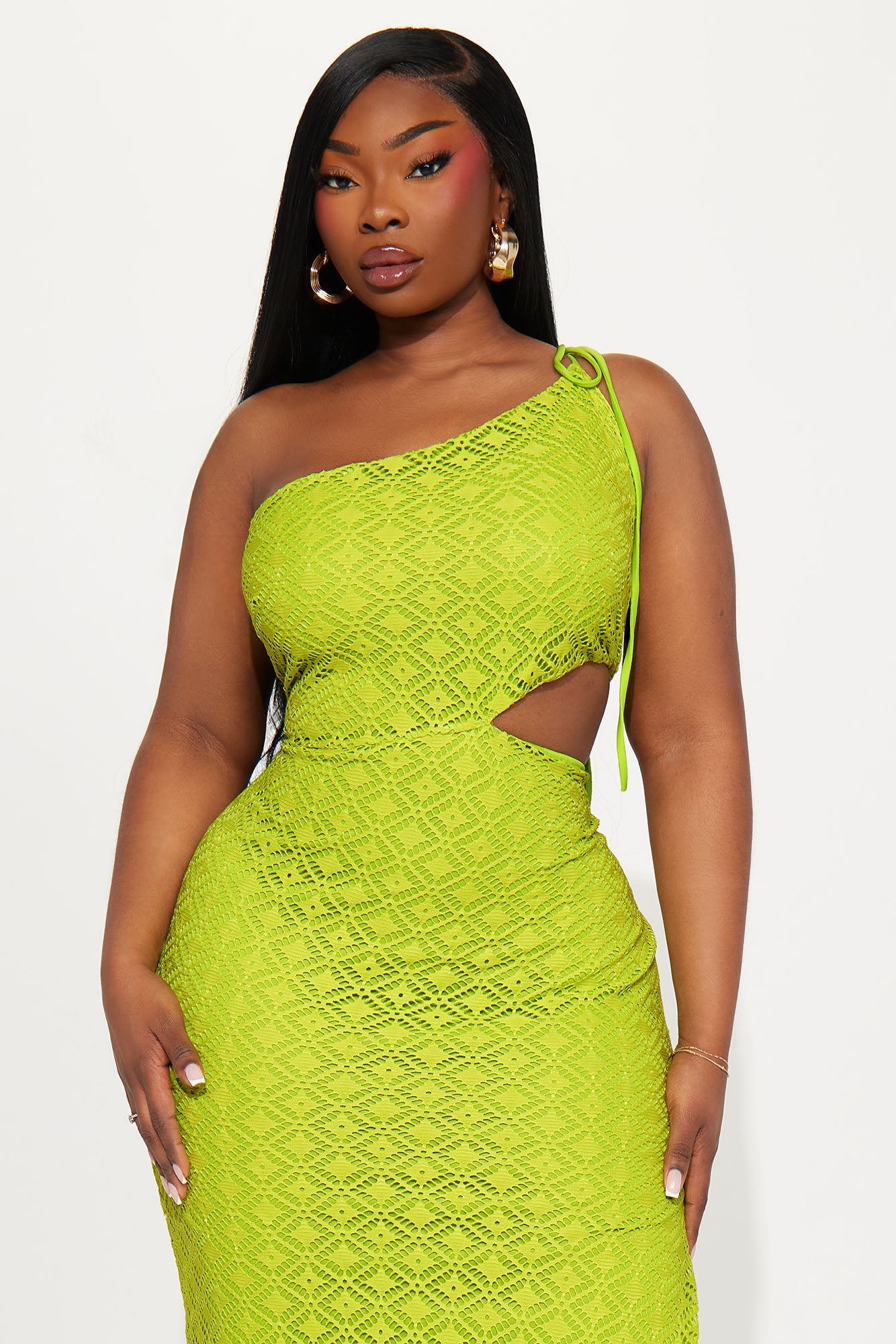 Allison Crochet Maxi Dress - Lime