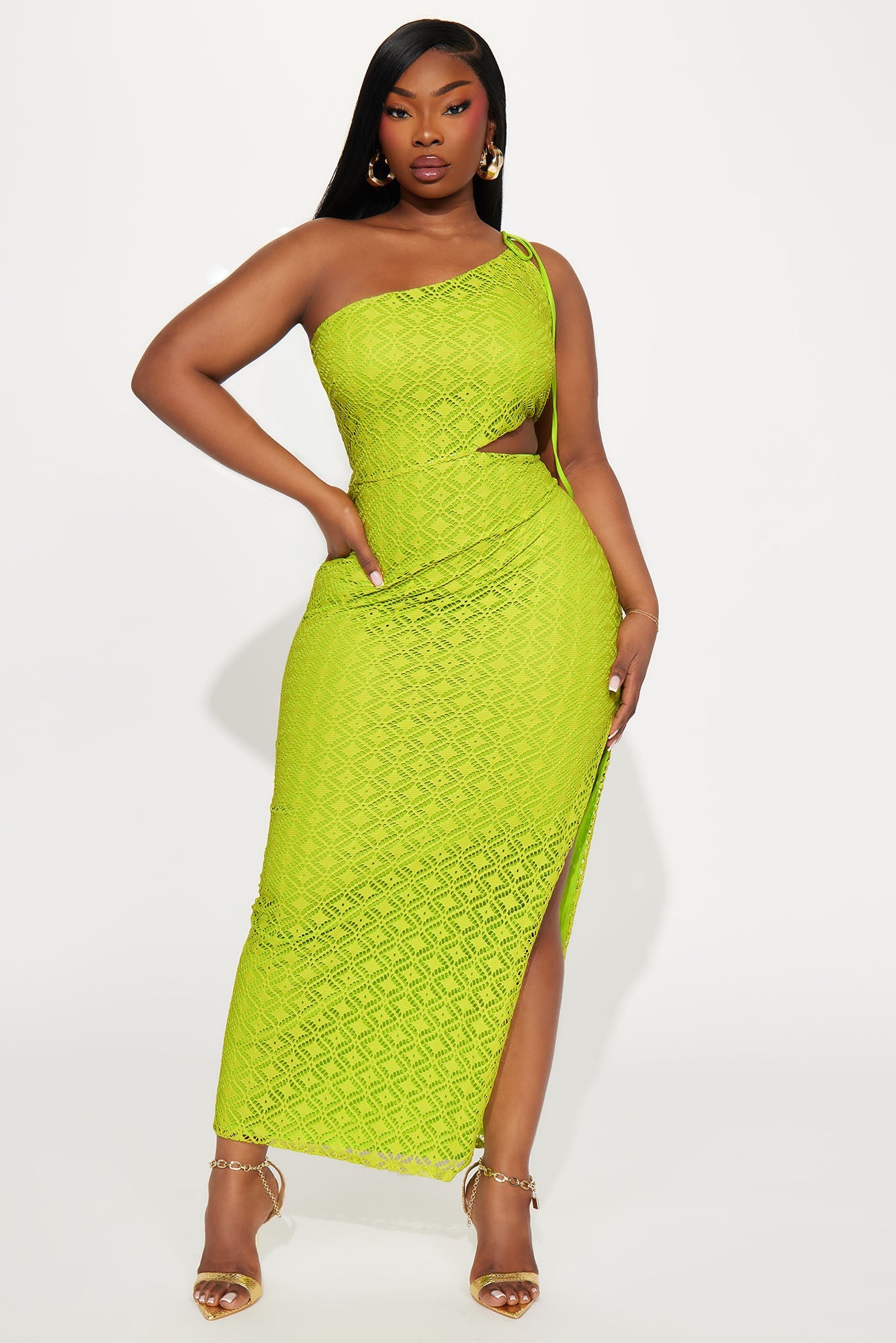 Allison Crochet Maxi Dress - Lime