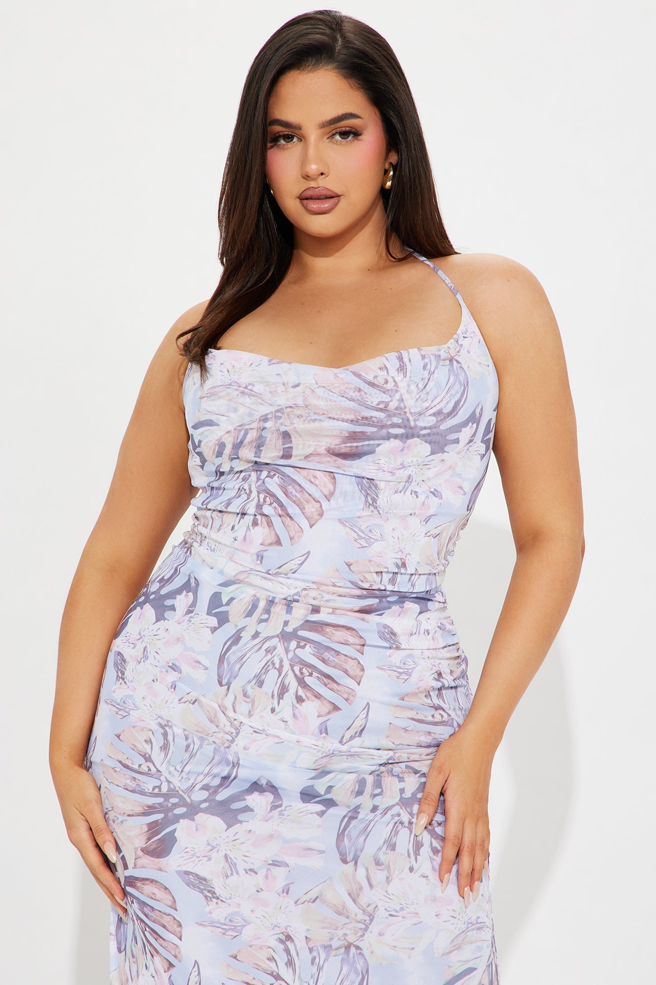 Blue Lagoon Mesh Midi Dress - Light Blue