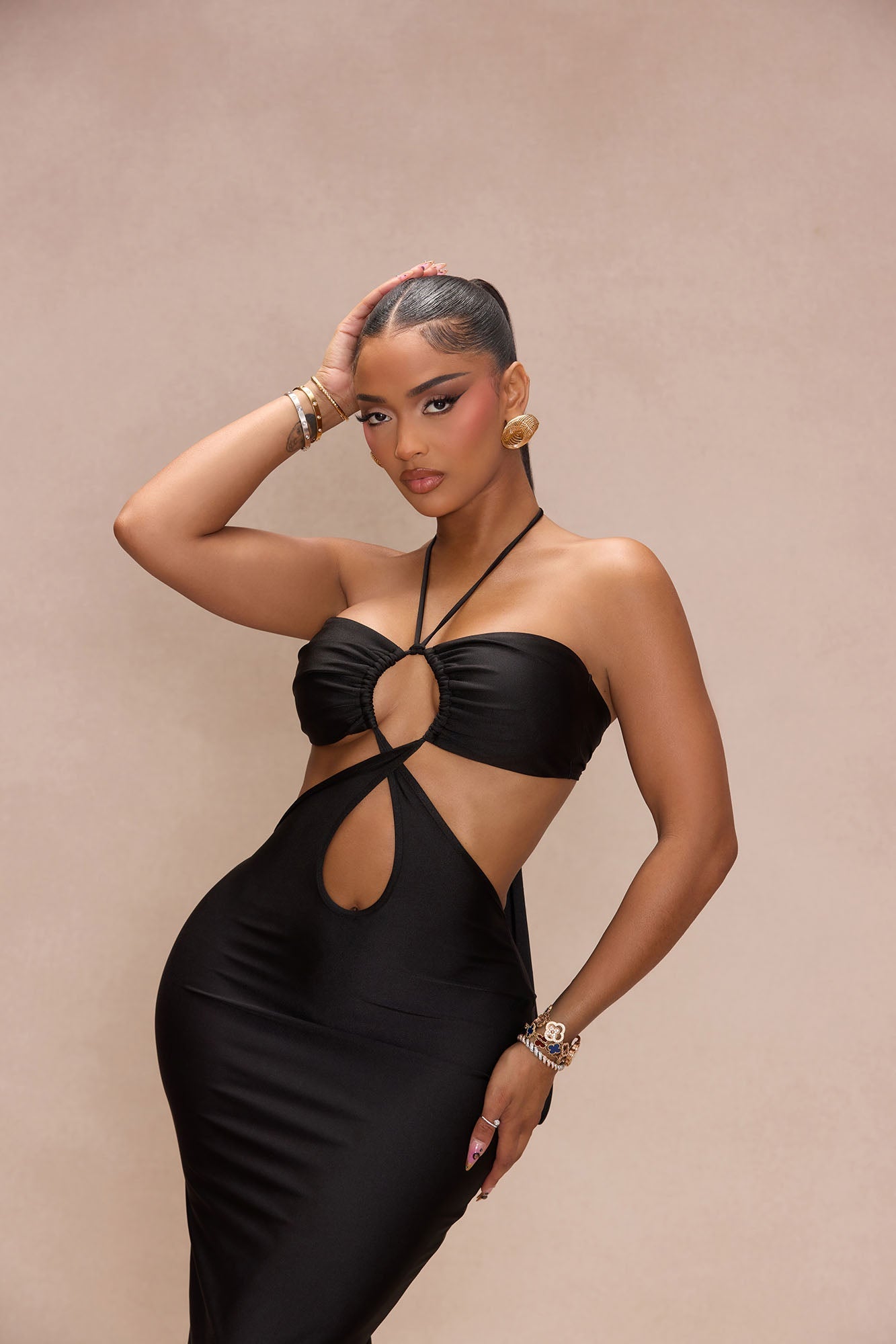 Jacky Cut Out Maxi Dress - Black
