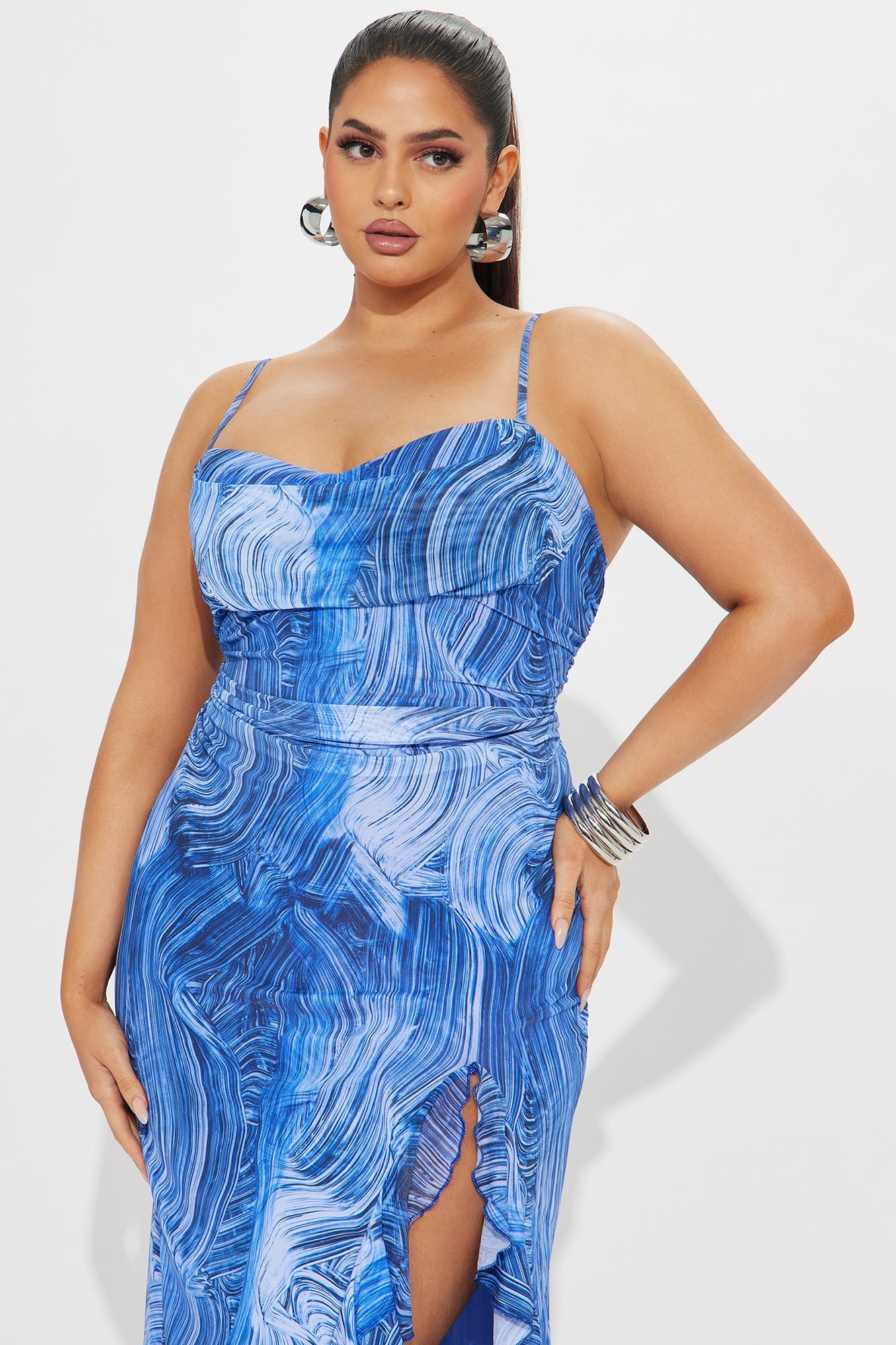 Anita Mesh Maxi Dress - Blue